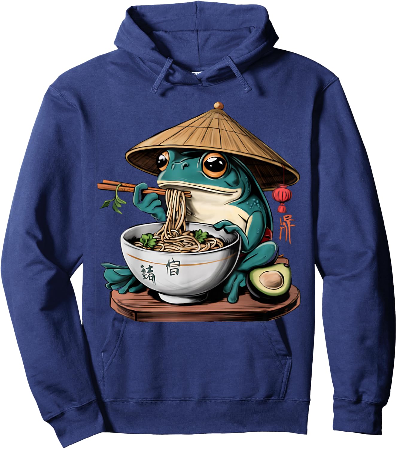 Kawaii Frog & Ramen Collection Frog Ramen Anime -Kids - Black, Small Hoodie - Hoodie | Navy