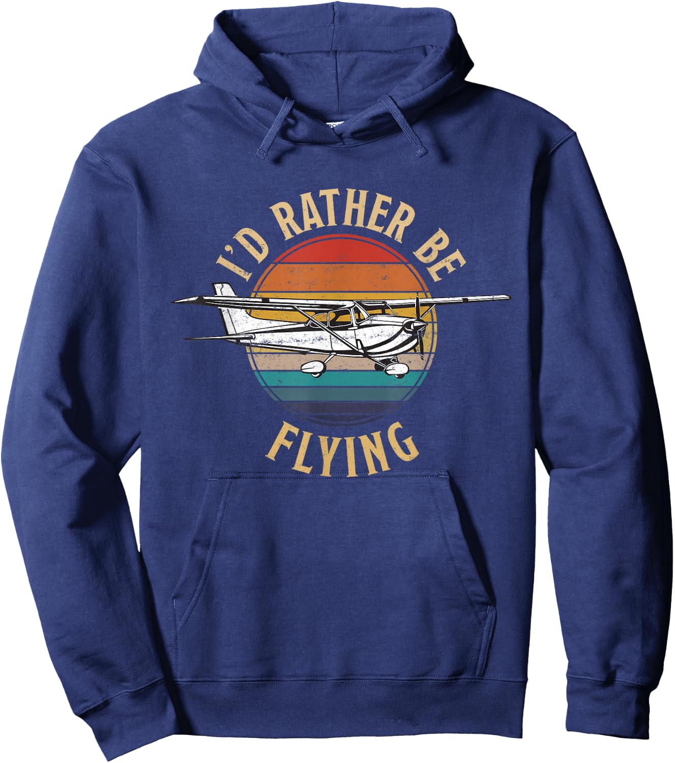 Vintage I'd Rather Be Flying C172 Airplane Cool Pilot Gift Hoodie - Hoodie | Navy