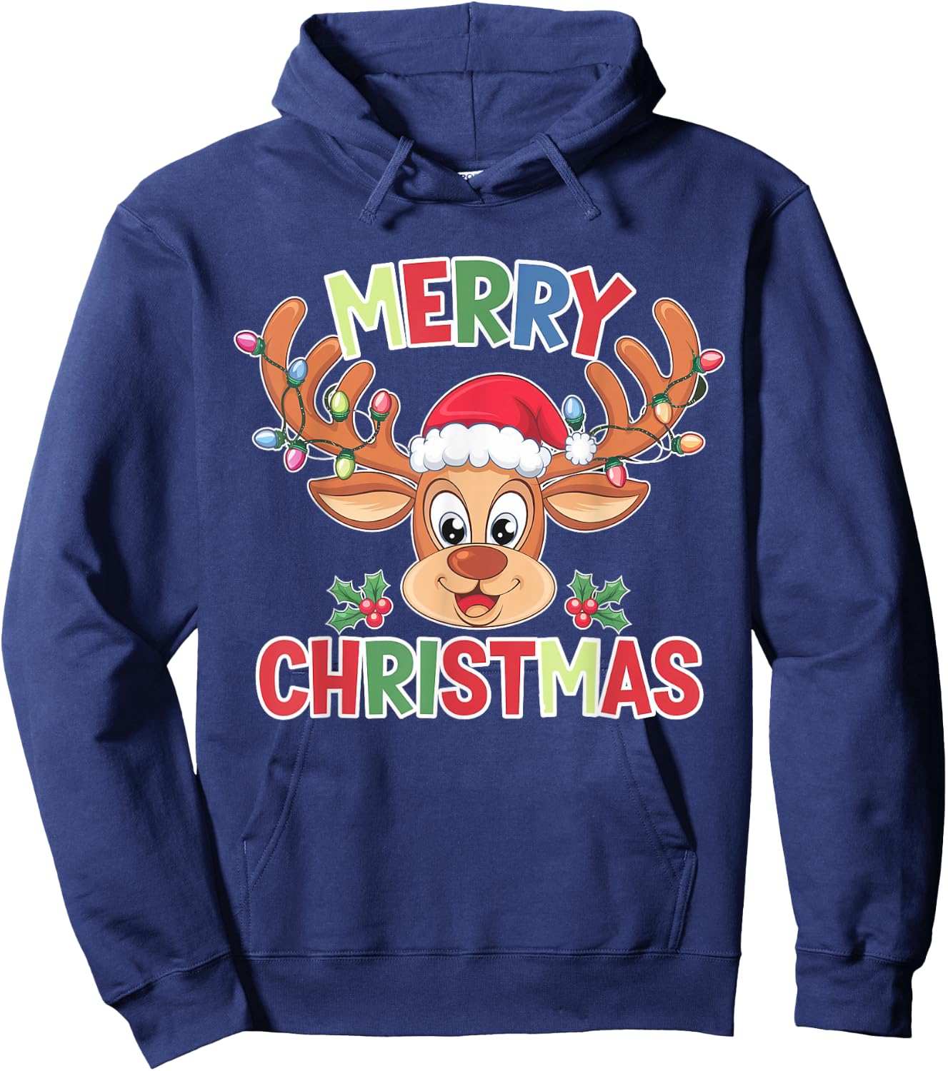 Merry Christmas Reindeer Xmas Family Men Women Hoodie - Hoodie | Navy