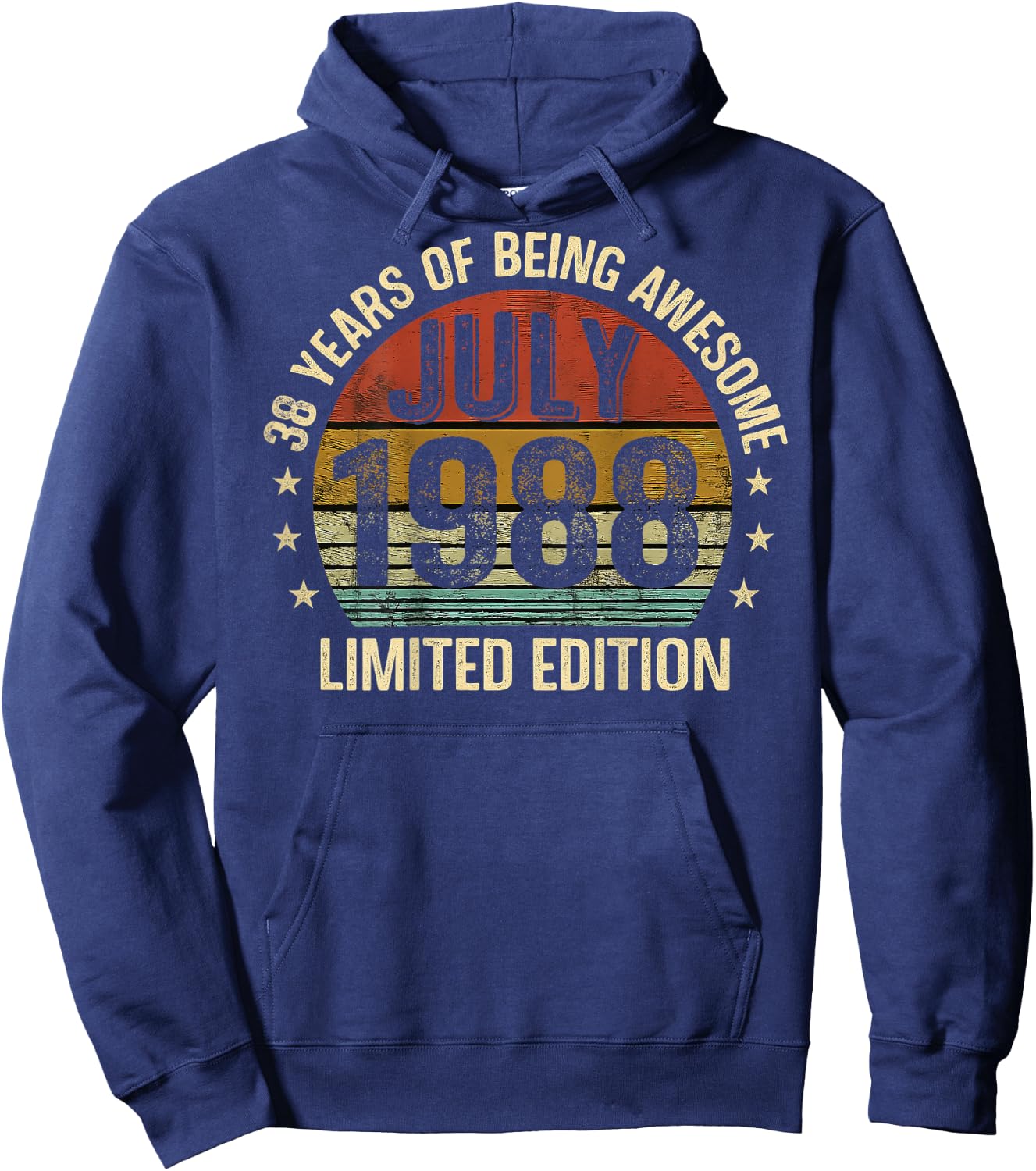 (ON Back) July Birthday 1988 Limited Edition Vintage 38th Hoodie - Hoodie | Navy