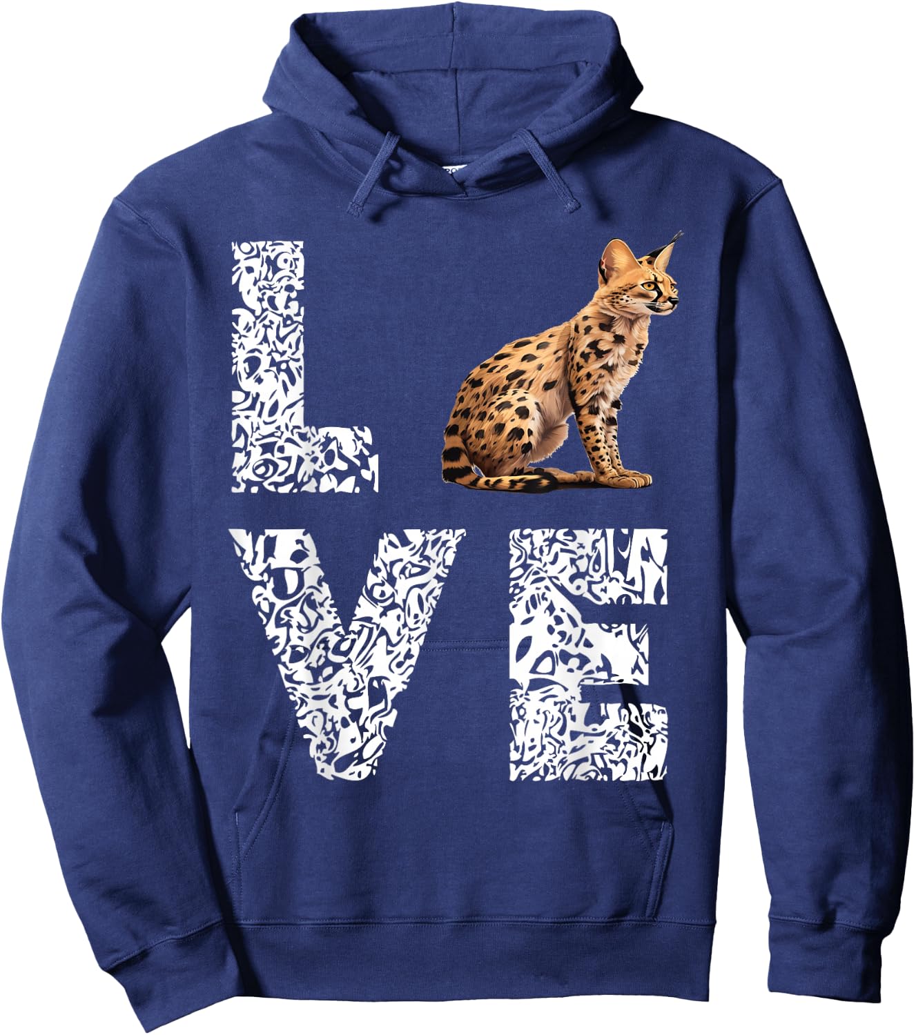 Serval Love Leopard African Wildcat Serval Cat Wild Cat Hoodie - Hoodie | Navy