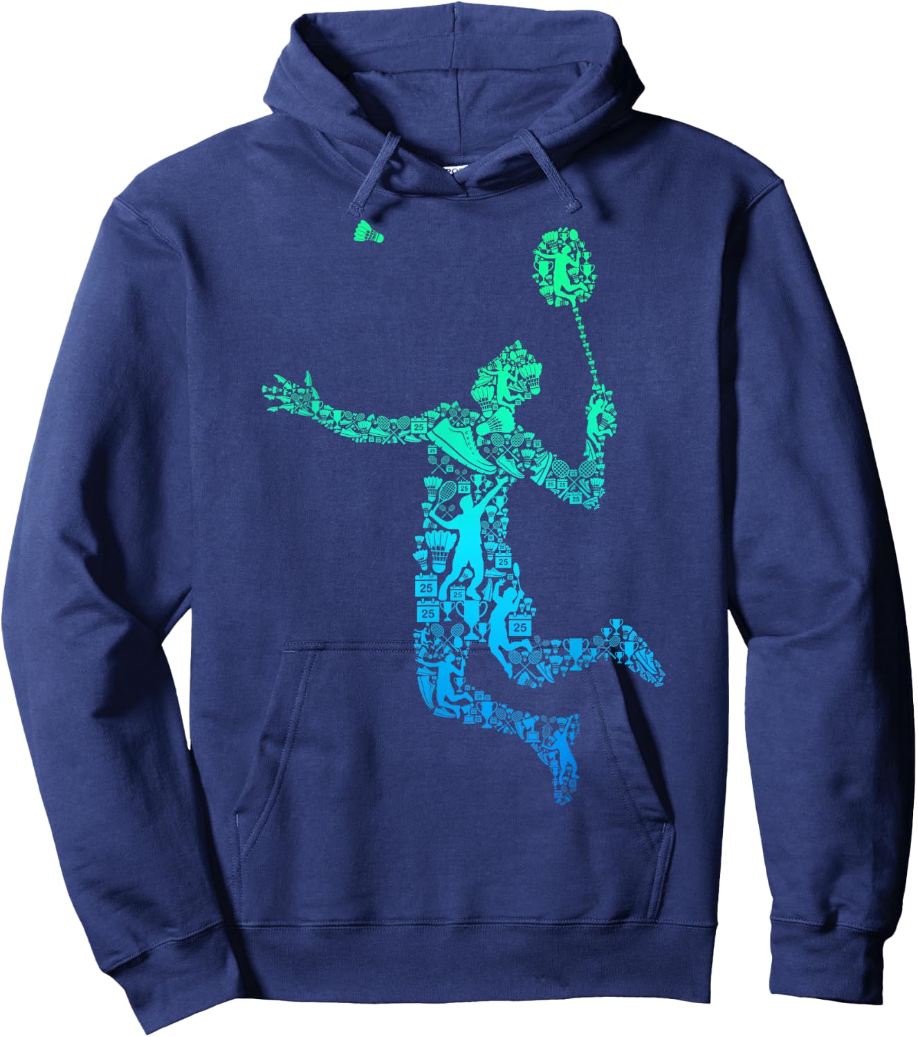 Badminton Shuttlecock Badminton Player Men Children Boys Hoodie - Hoodie | Navy