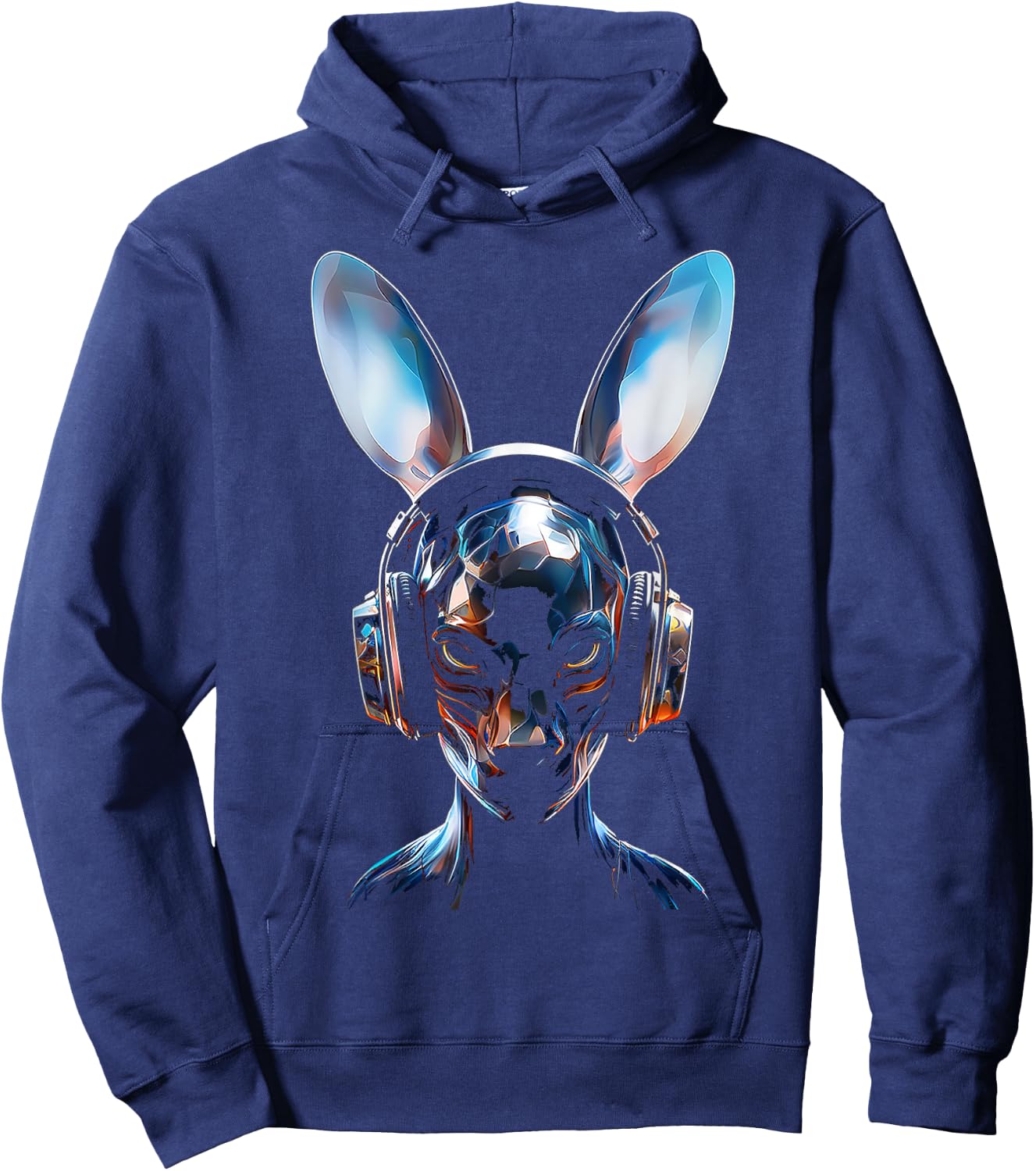 Anime Headphone Art Graphic Human Rabbit Anime Hoodie - Hoodie | Navy