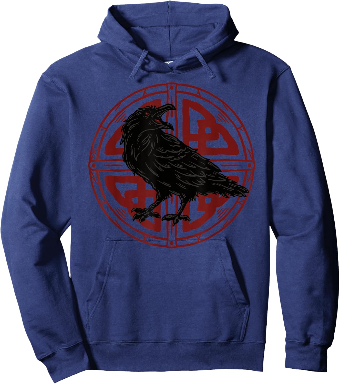 Crow Odin Raven Celtic Rune Viking Hoodie - Hoodie | Navy