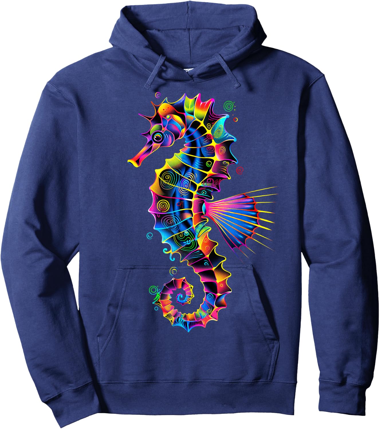 Seahorse Pop Art Colourful Aquarist Ocean Cute Seahorse Hoodie - Hoodie | Navy