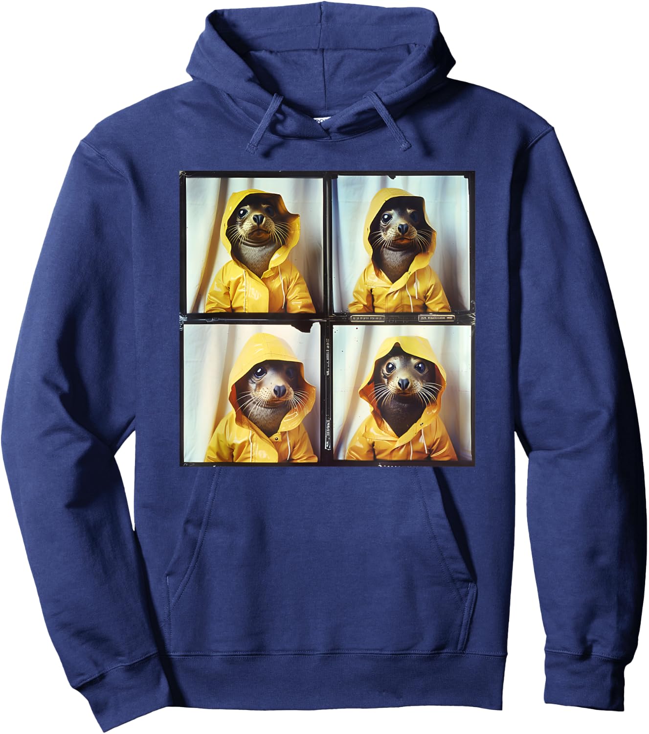 Funny Seal Photobooth Weird Animal Lover Art for Seal Fans Hoodie - Hoodie | Navy