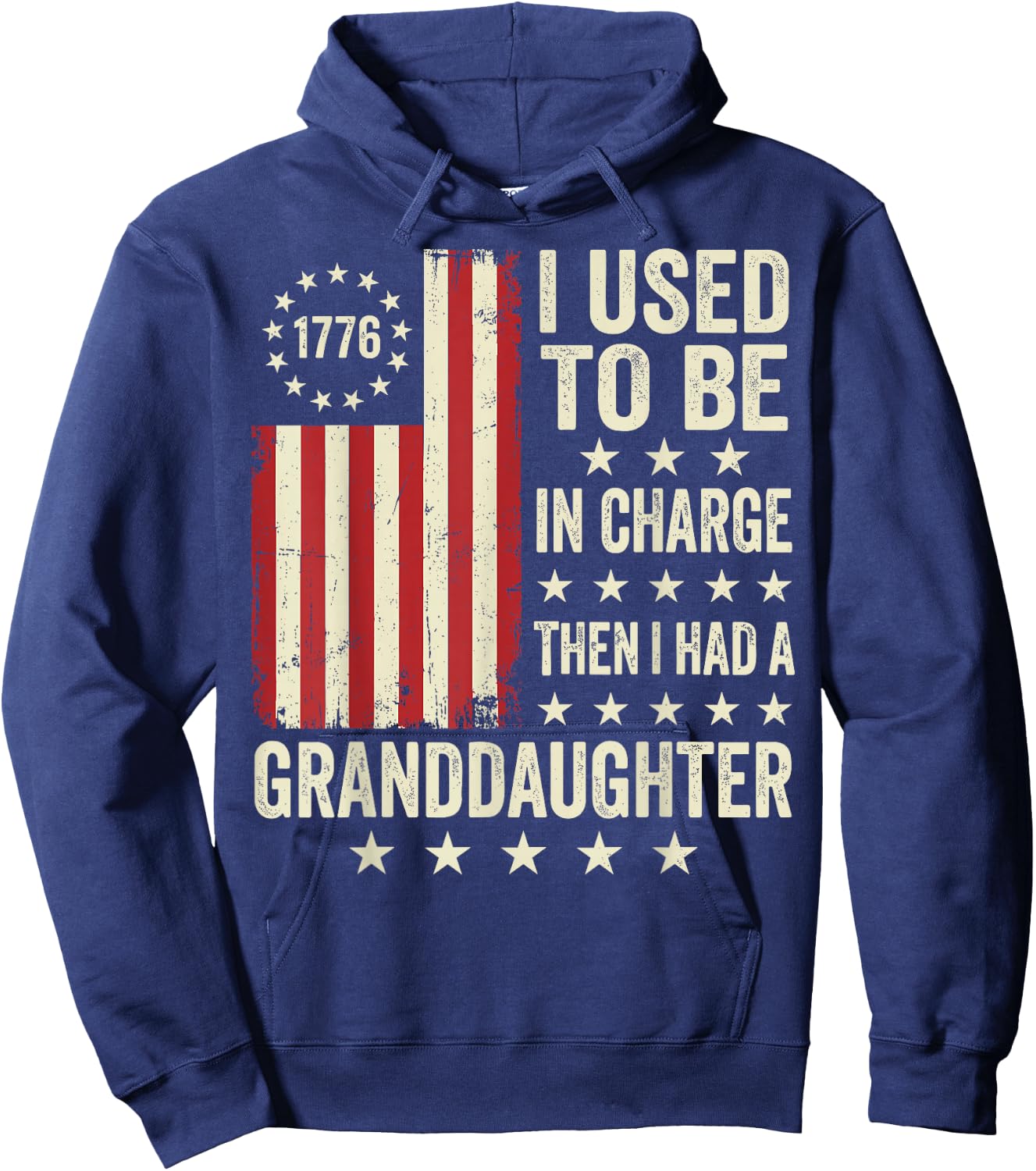 Vintage I Used to Be in Charge Then I Had A Granddaughter US Hoodie - Hoodie | Navy