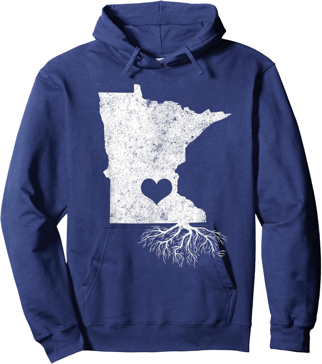 Minnesota Roots Shirt: I Love Minnesota With Roots Hoodie - Hoodie | Navy