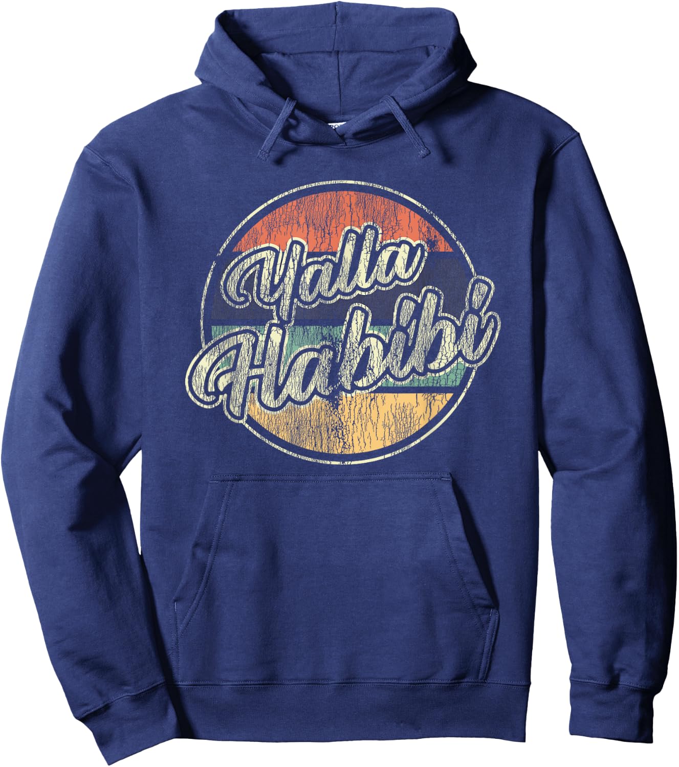 Yalla Habibi Retro Arabic Arab Sweetheart Islam Muslim Hoodie - Hoodie | Navy