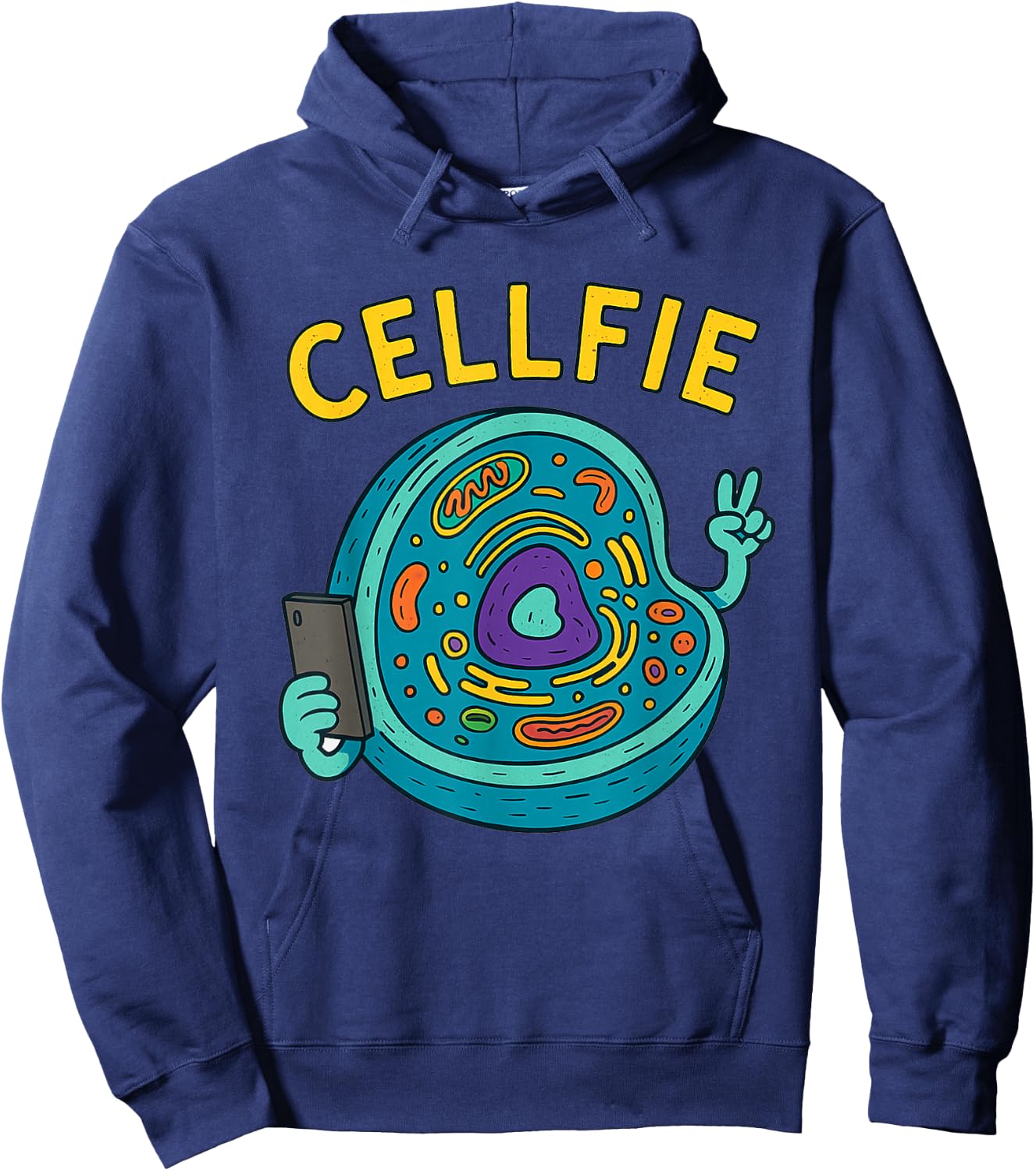 Cellfie Funny Biology Word Game Cell Hoodie - Hoodie | Navy