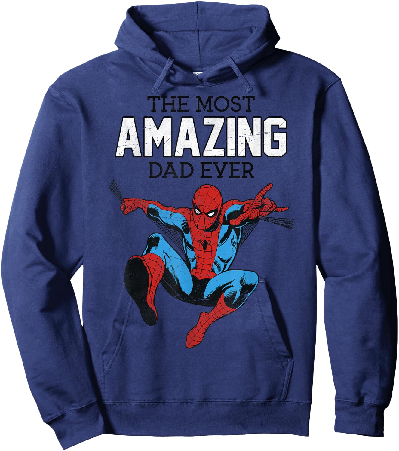 Marvel Spider-Man The Most Amazing Dad Ever Father's Day , Blue, S Hoodie - Hoodie | Navy