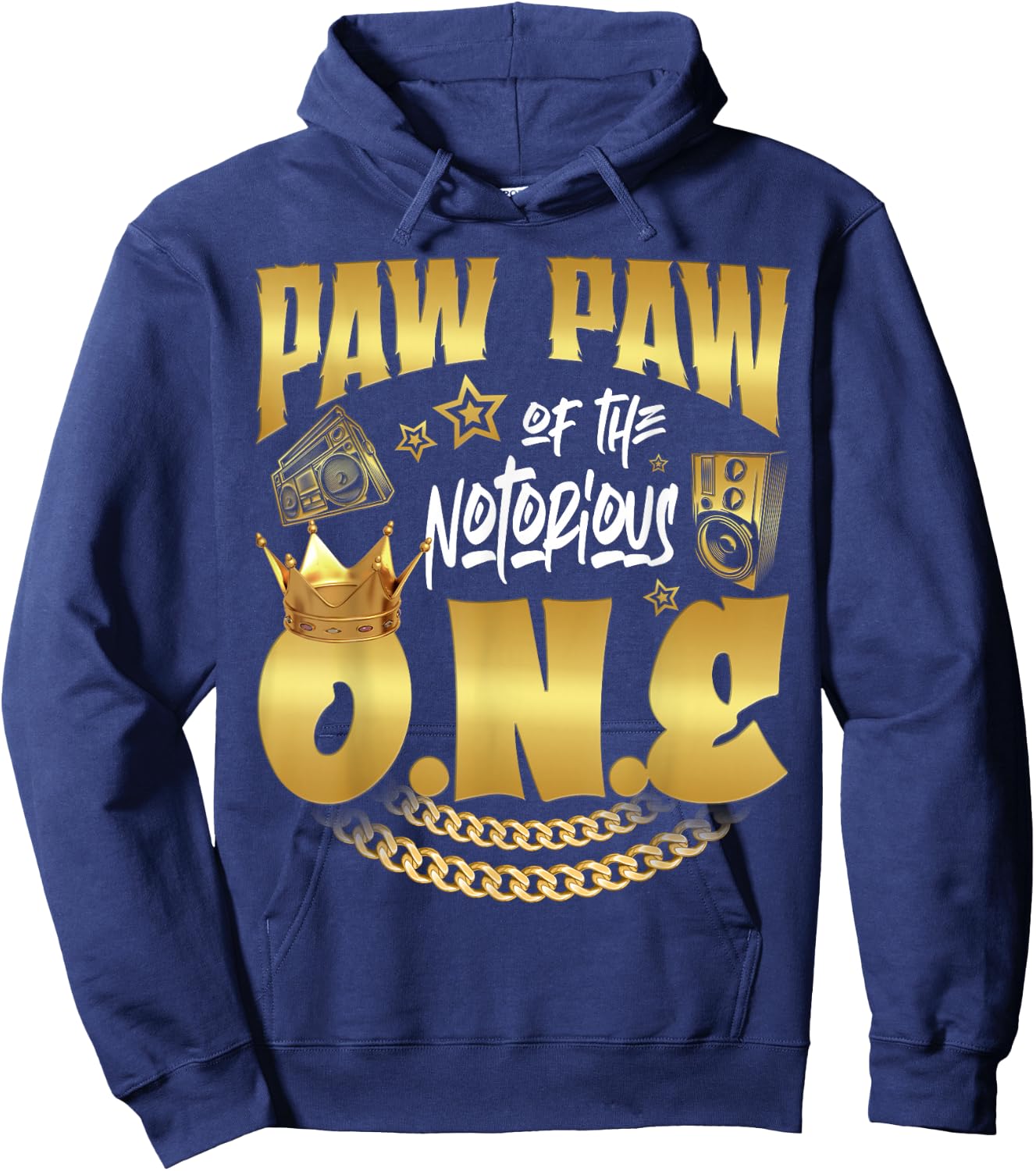 Paw Paw Of The Notorious One Old School Hip Hop 1st Birthday Hoodie - Hoodie | Navy