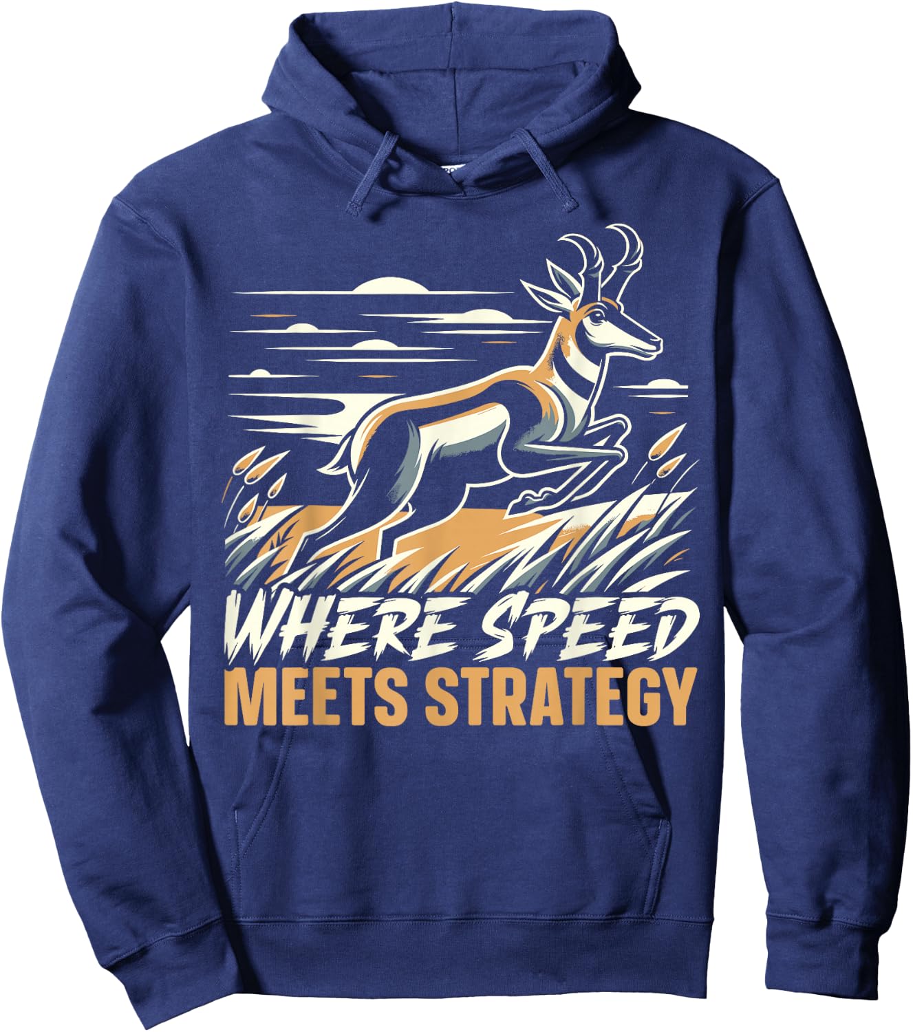 Pronghorn Hunter Animal Hunt Rifle Antelope Hunting Hoodie - Hoodie | Navy
