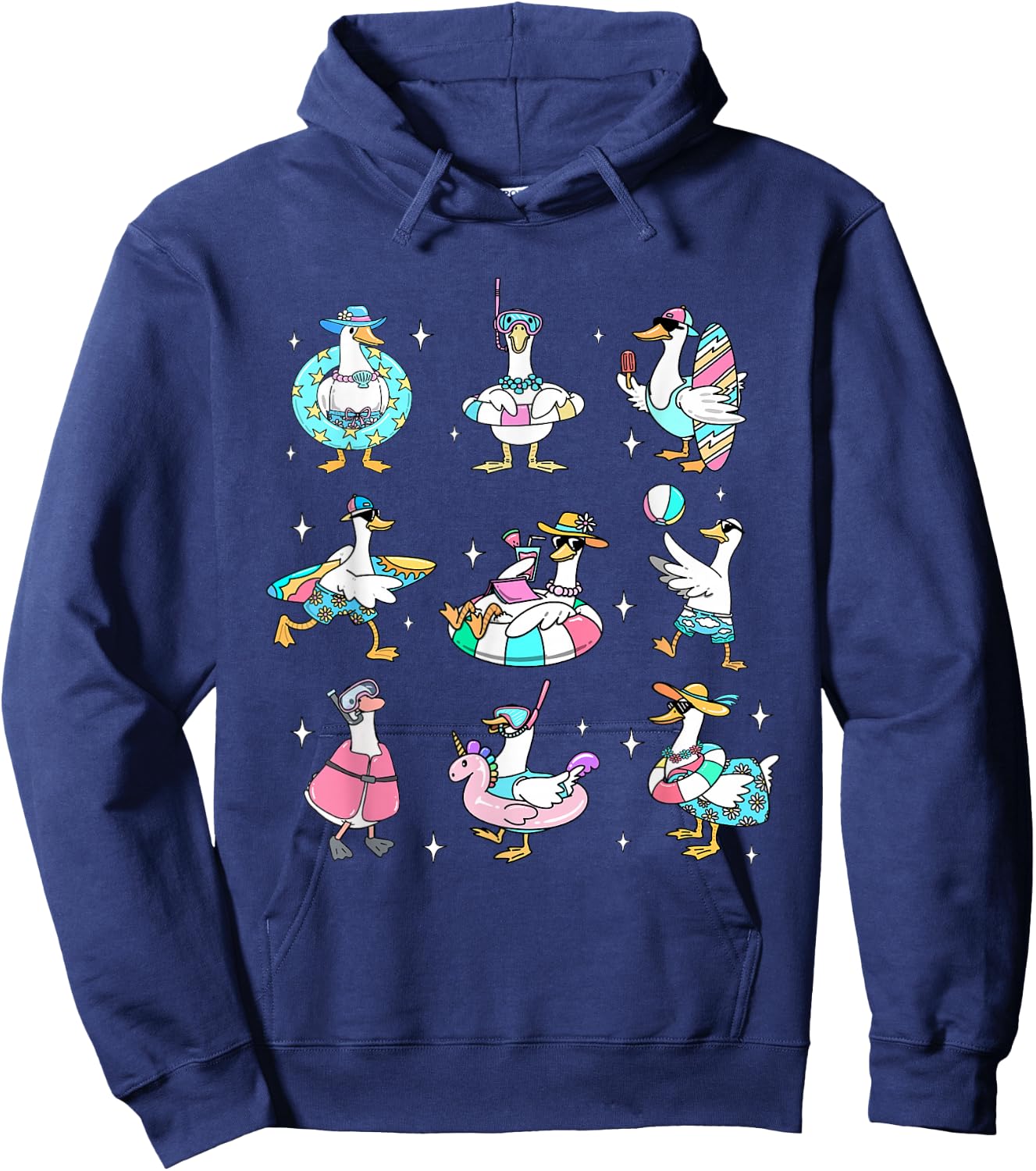 Silly Goose On The Loose Summer Pool Beach Party Hoodie - Hoodie | Navy