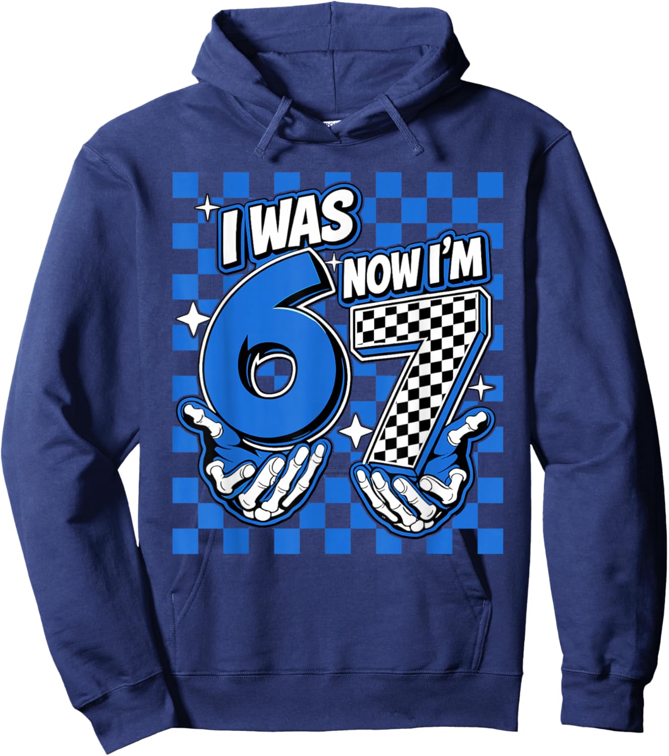 I was 6 Now Im 7 Shirt Birthday 67 7 7th Birthday Shirt Boy Hoodie - Hoodie | Navy