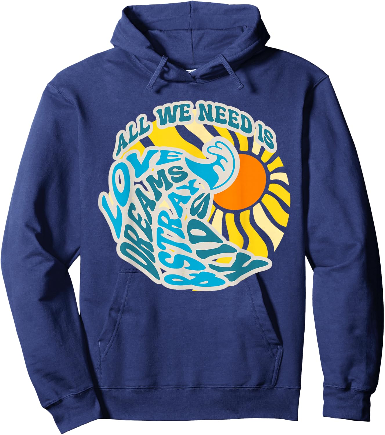 All We Need is Love Dreams and skz Summer Divine Design Hoodie - Hoodie | Navy