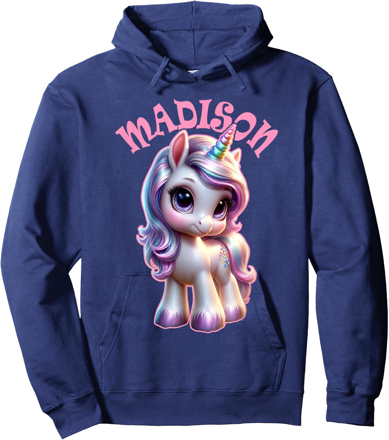 Madison Cute Unicorn Design for Girls Name Madison Hoodie - Hoodie | Navy