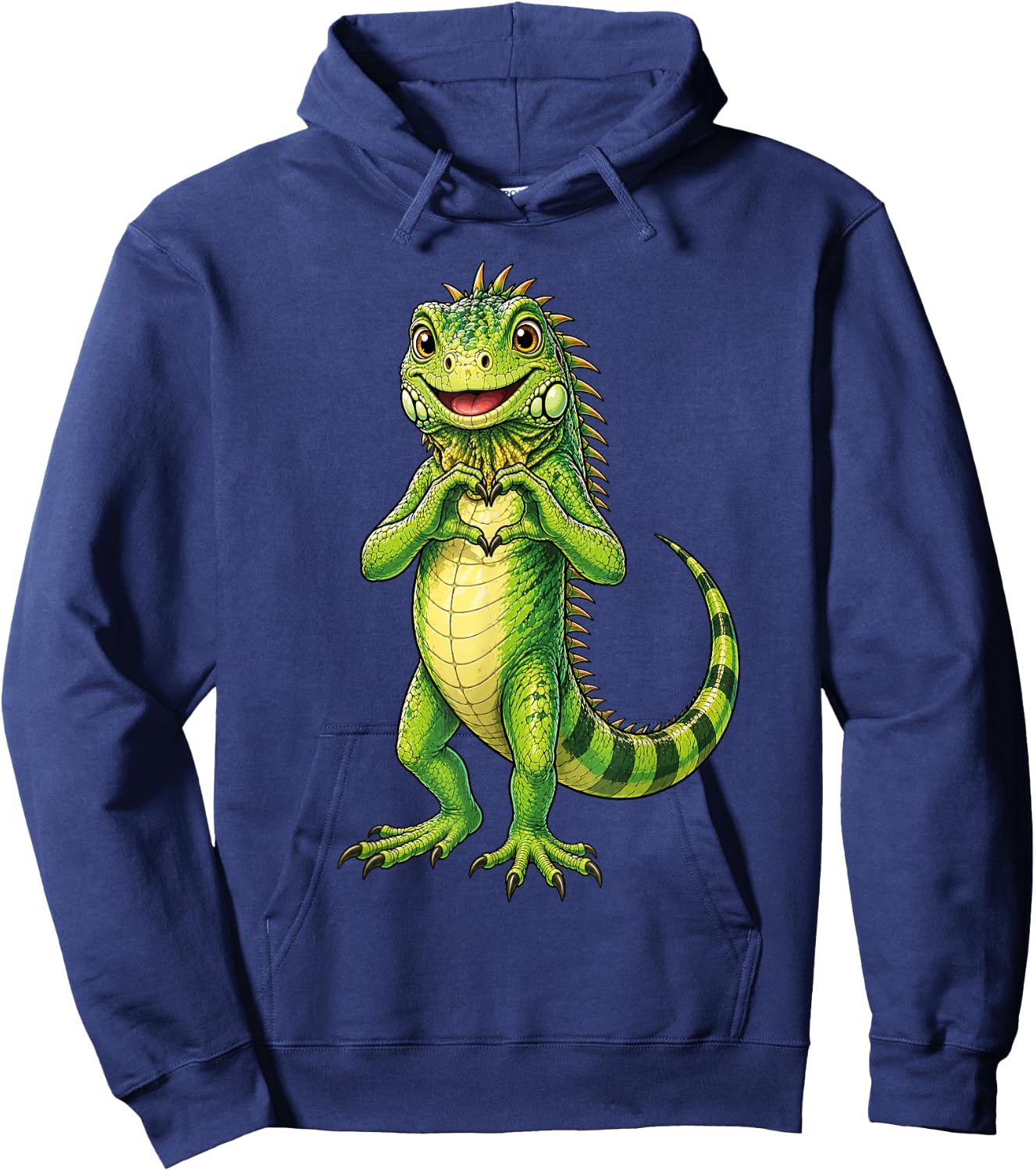 Iguana with Heart | Cute Little Iguana Heart Symbol Hoodie - Hoodie | Navy