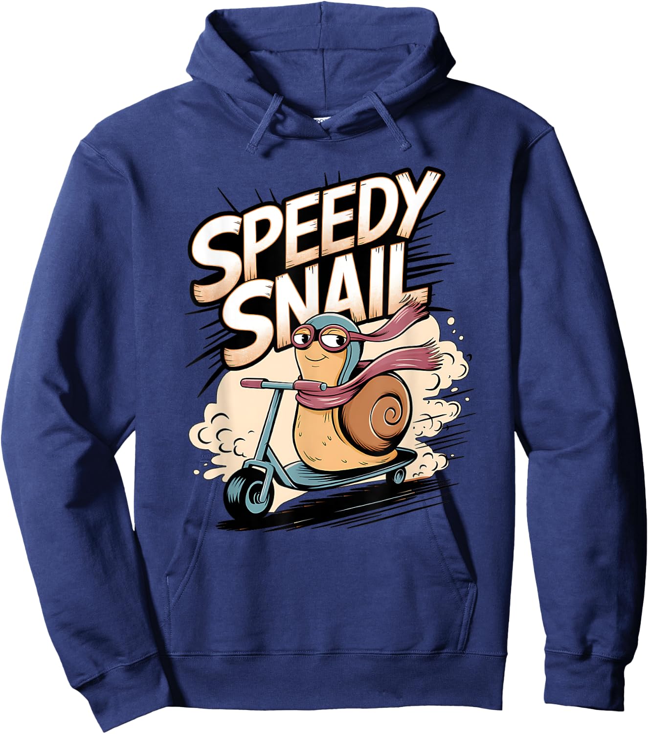 Fast Snail on a Scooter: Speedy Snail Vibes Hoodie - Hoodie | Navy