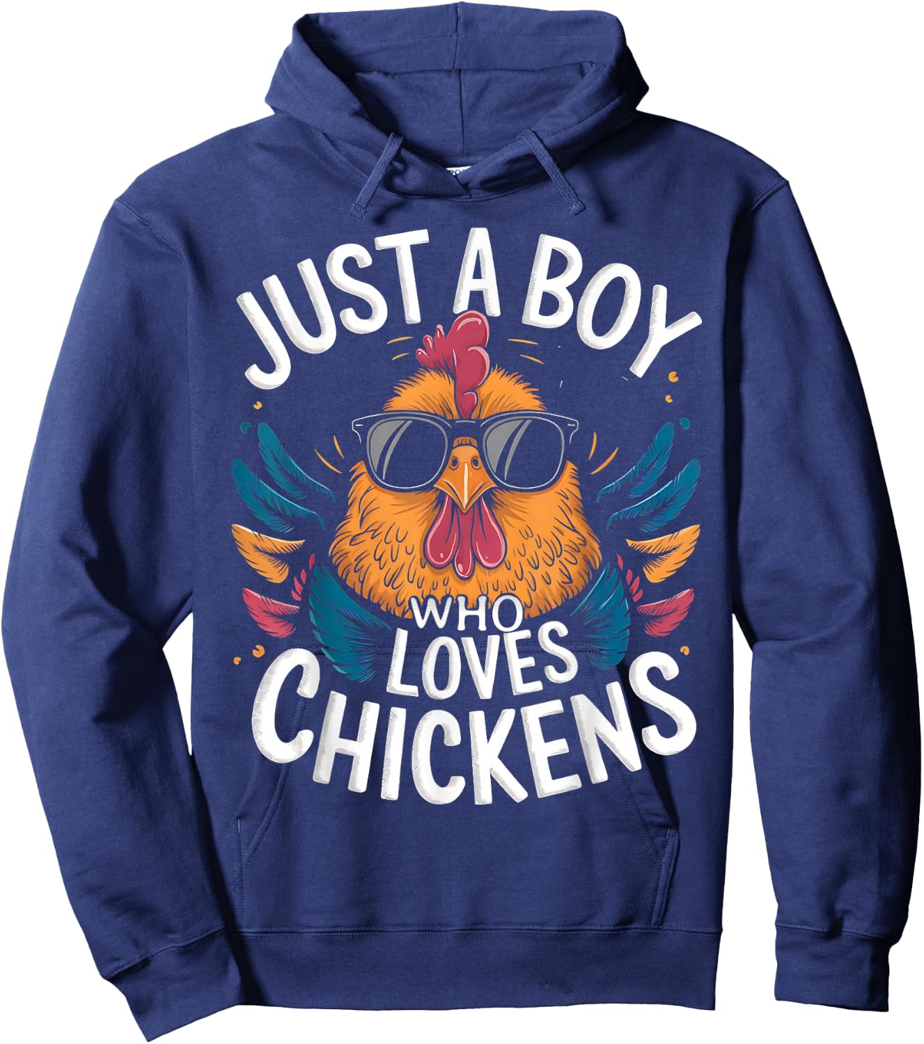Just a Boy Who Loves Chickens Bird Farm Animal Lover Kids Hoodie - Hoodie | Navy