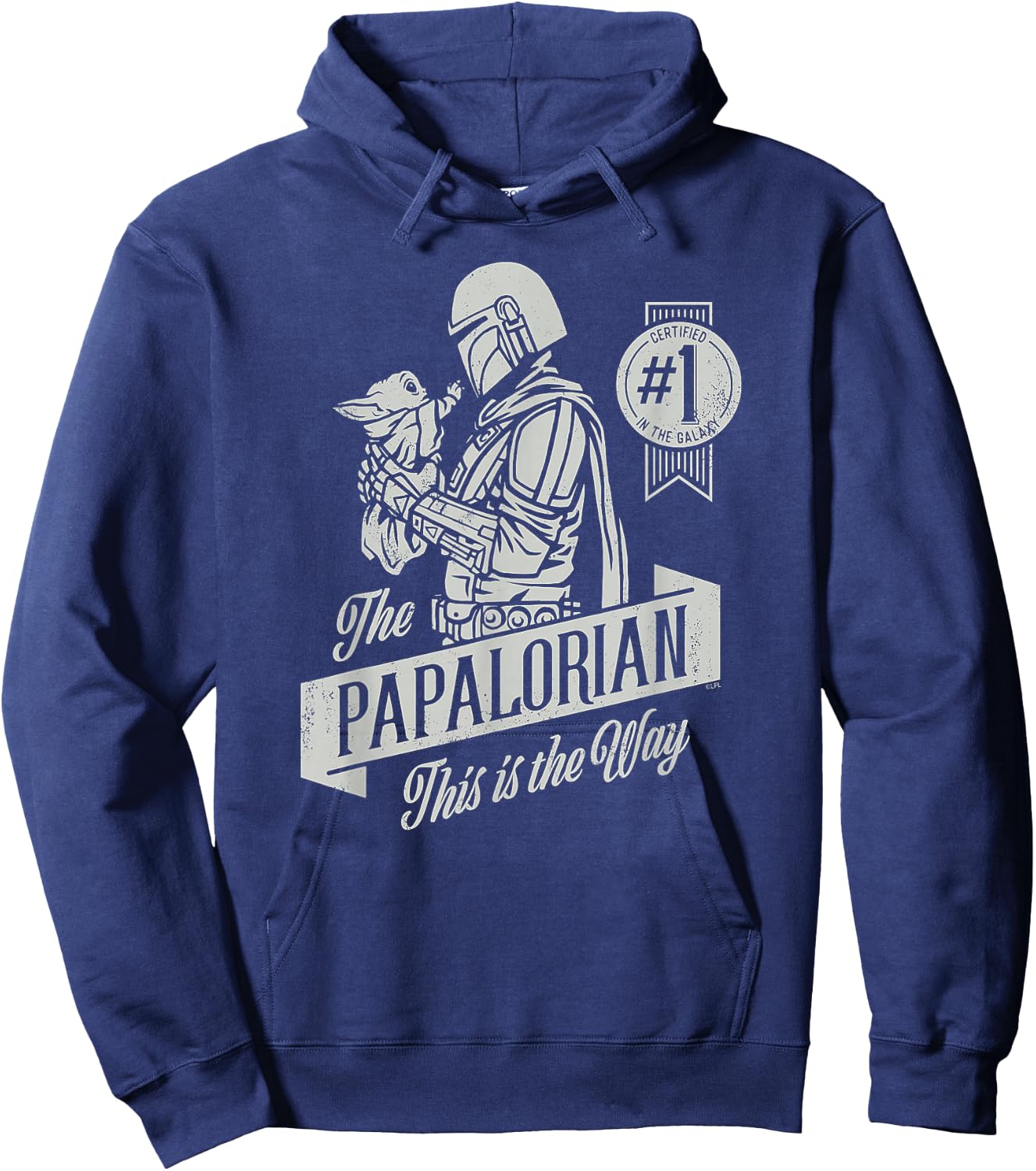 Star Wars The Mandalorian and Grogu Papalorian Father's Day , black Hoodie - Hoodie | Navy