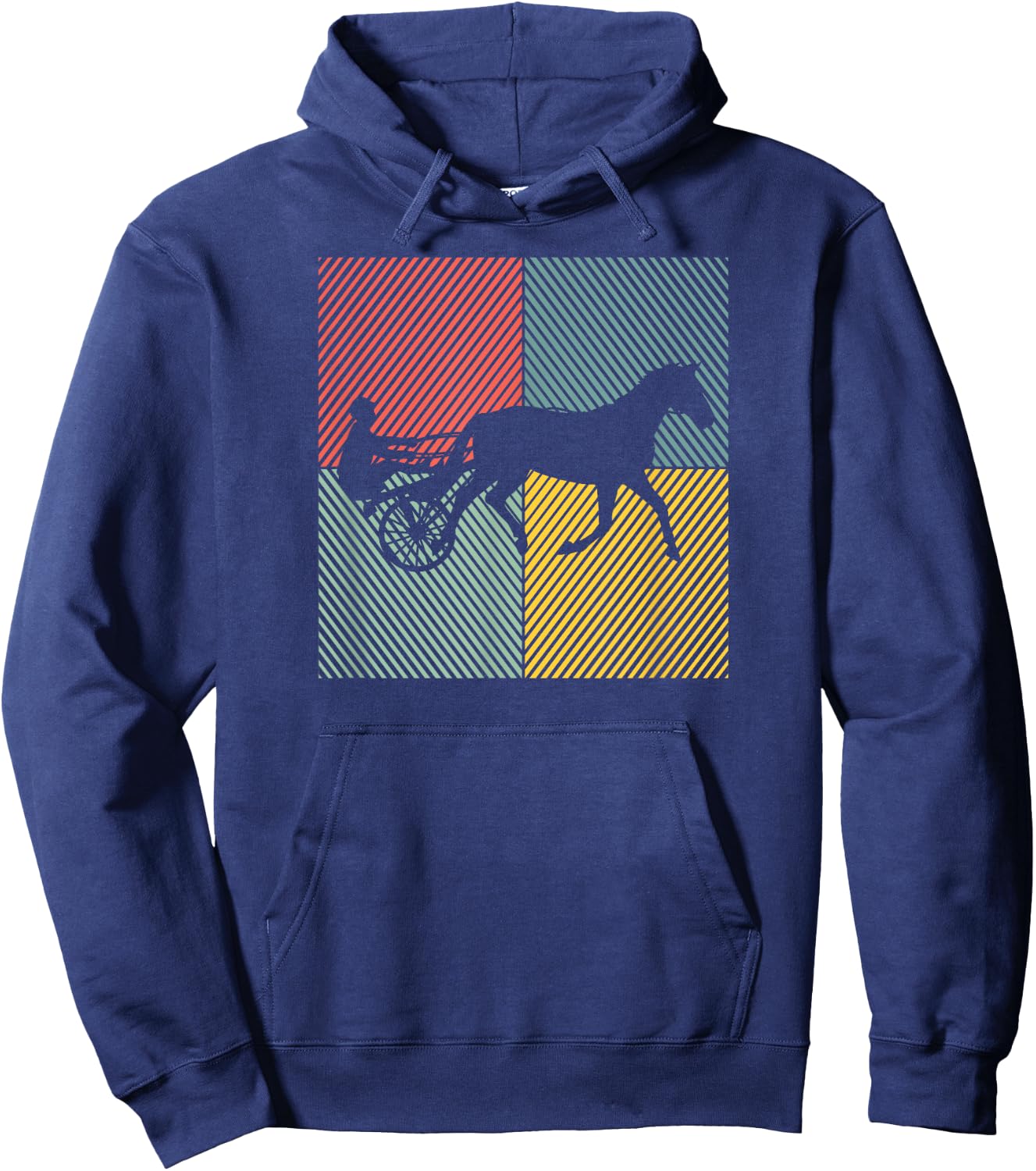 Trotting Horse Racing Horses Trotting Race , Black, S Hoodie - Hoodie | Navy