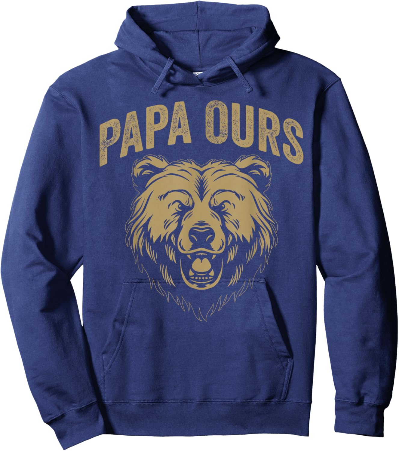 Father's Day Funny Dad Bear , Black, S Hoodie - Hoodie | Navy
