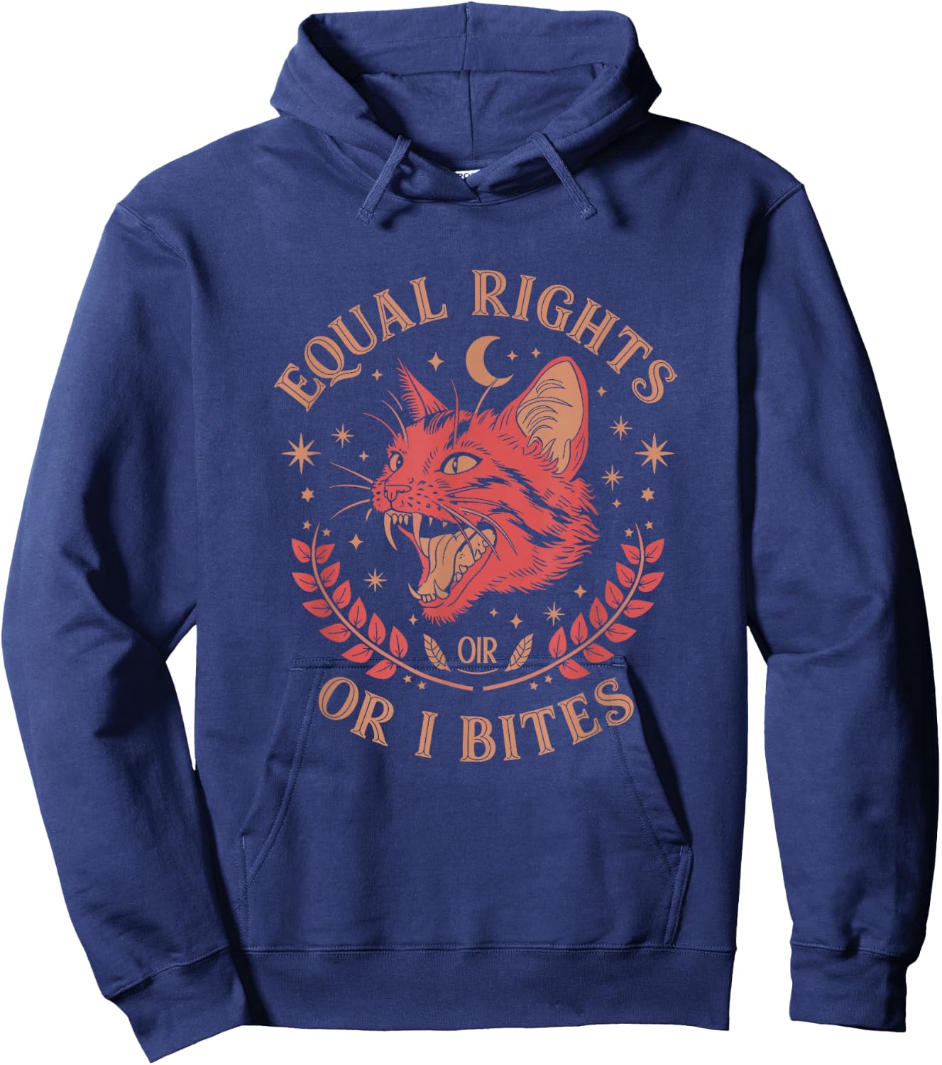 Equal Rights Or I Bites Feminist Hoodie - Hoodie | Navy
