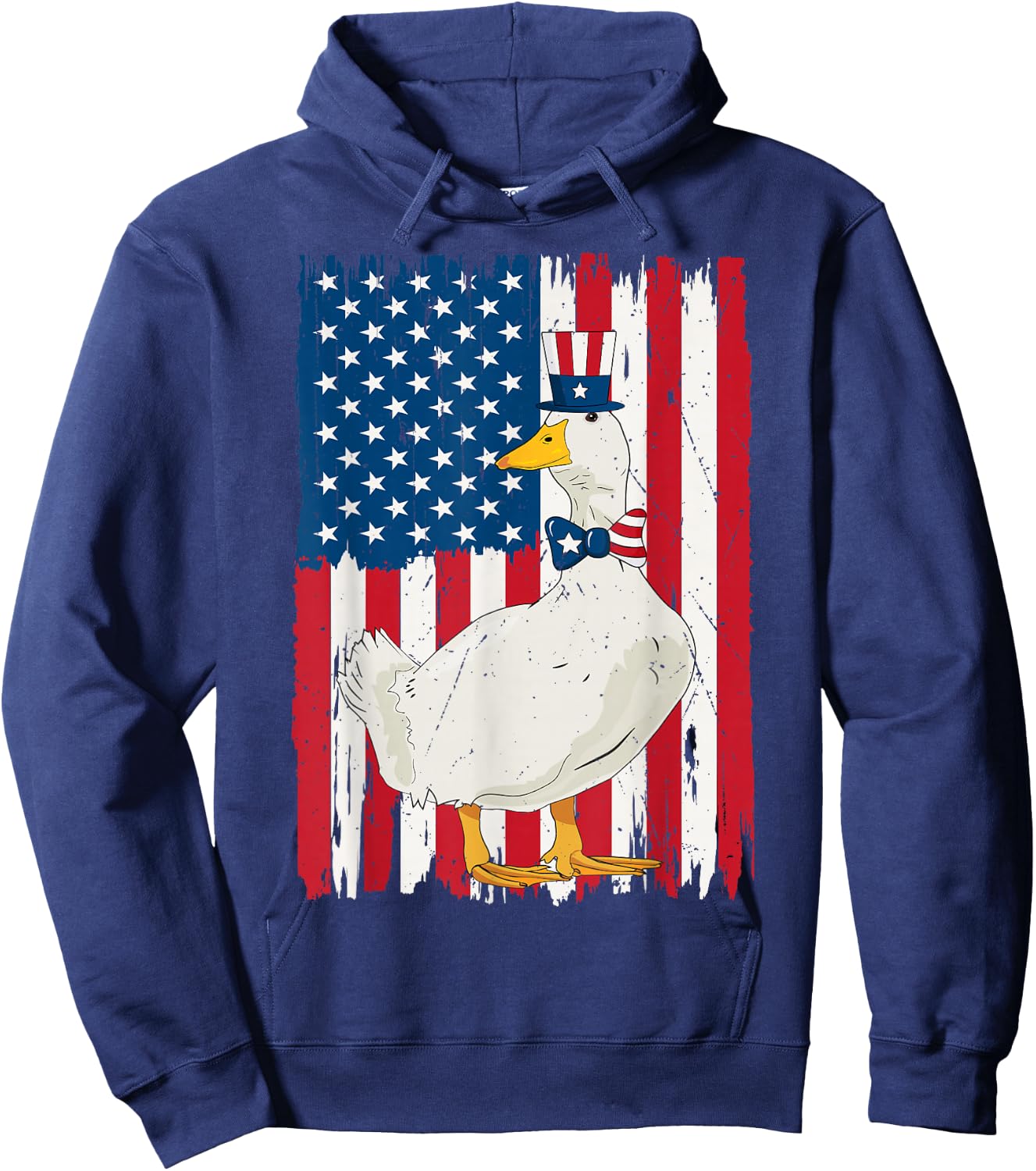 4th Of July Duck And American US Flag Patriotic Duck Lover Hoodie - Hoodie | Navy