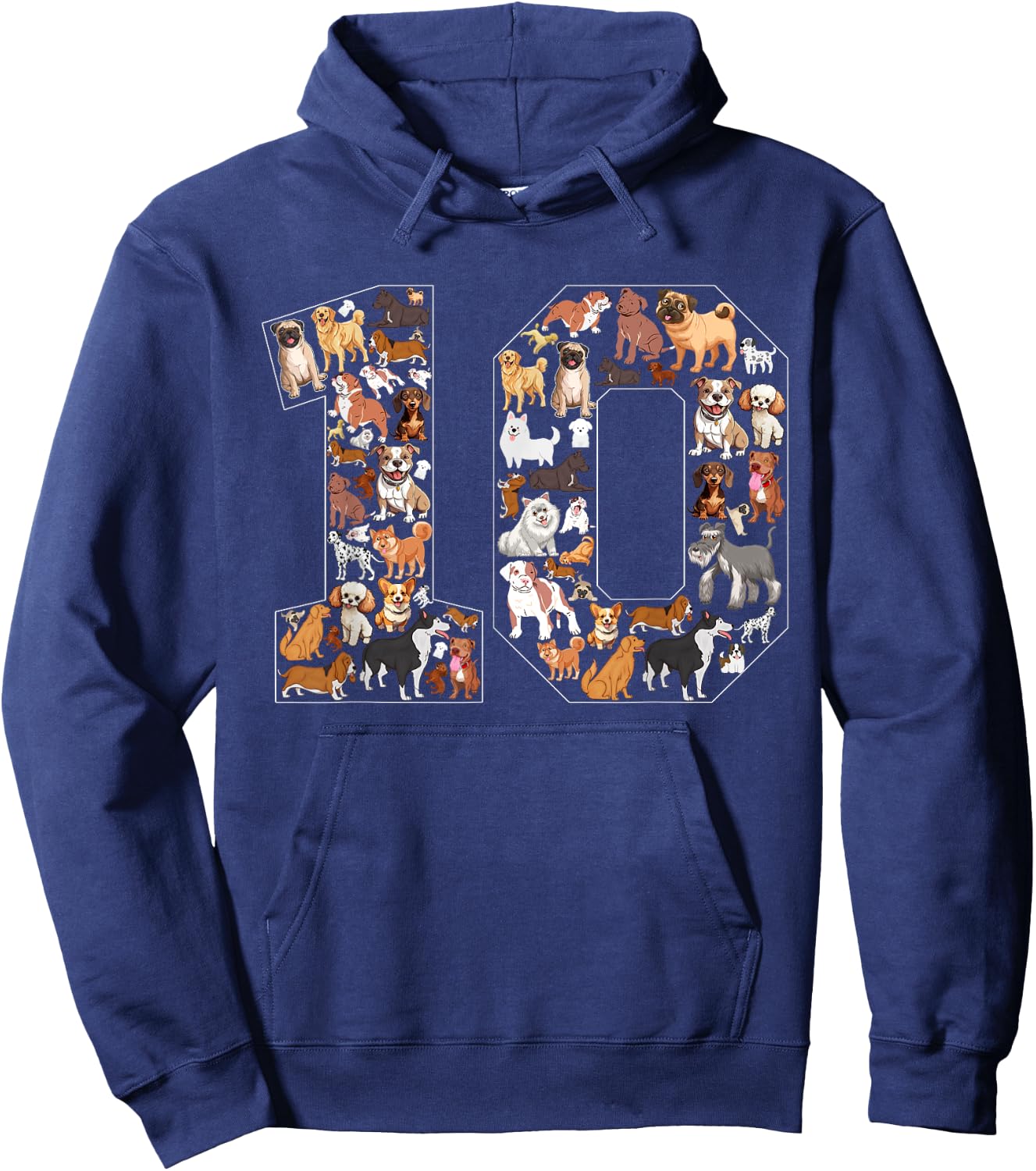 10th Birthday Dog Lovers 10 Year Old Boys Girls Party Hoodie - Hoodie | Navy