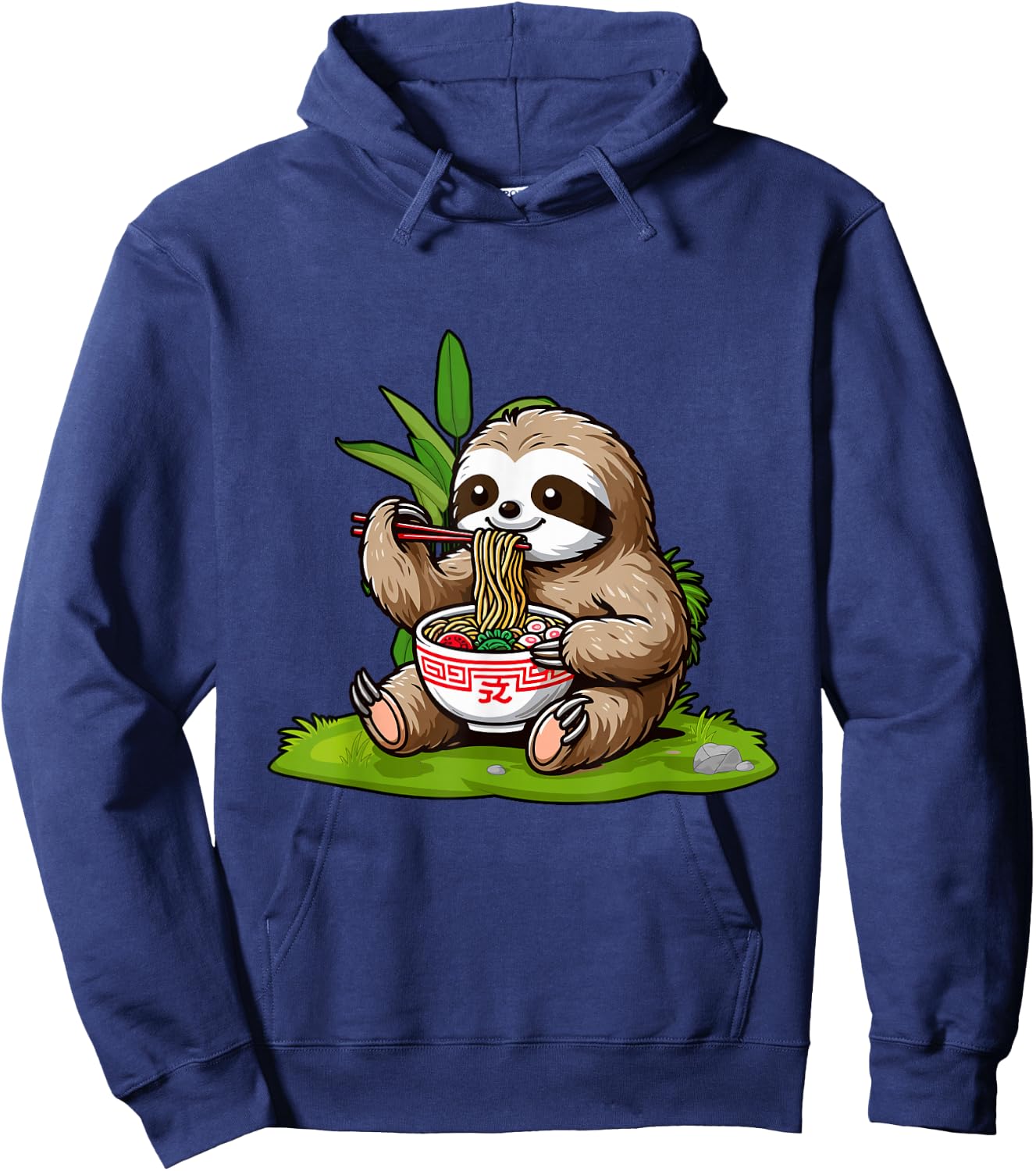 Sloth Eating Ramen Noodles Eater Ramen Food Lovers Hoodie - Hoodie | Navy