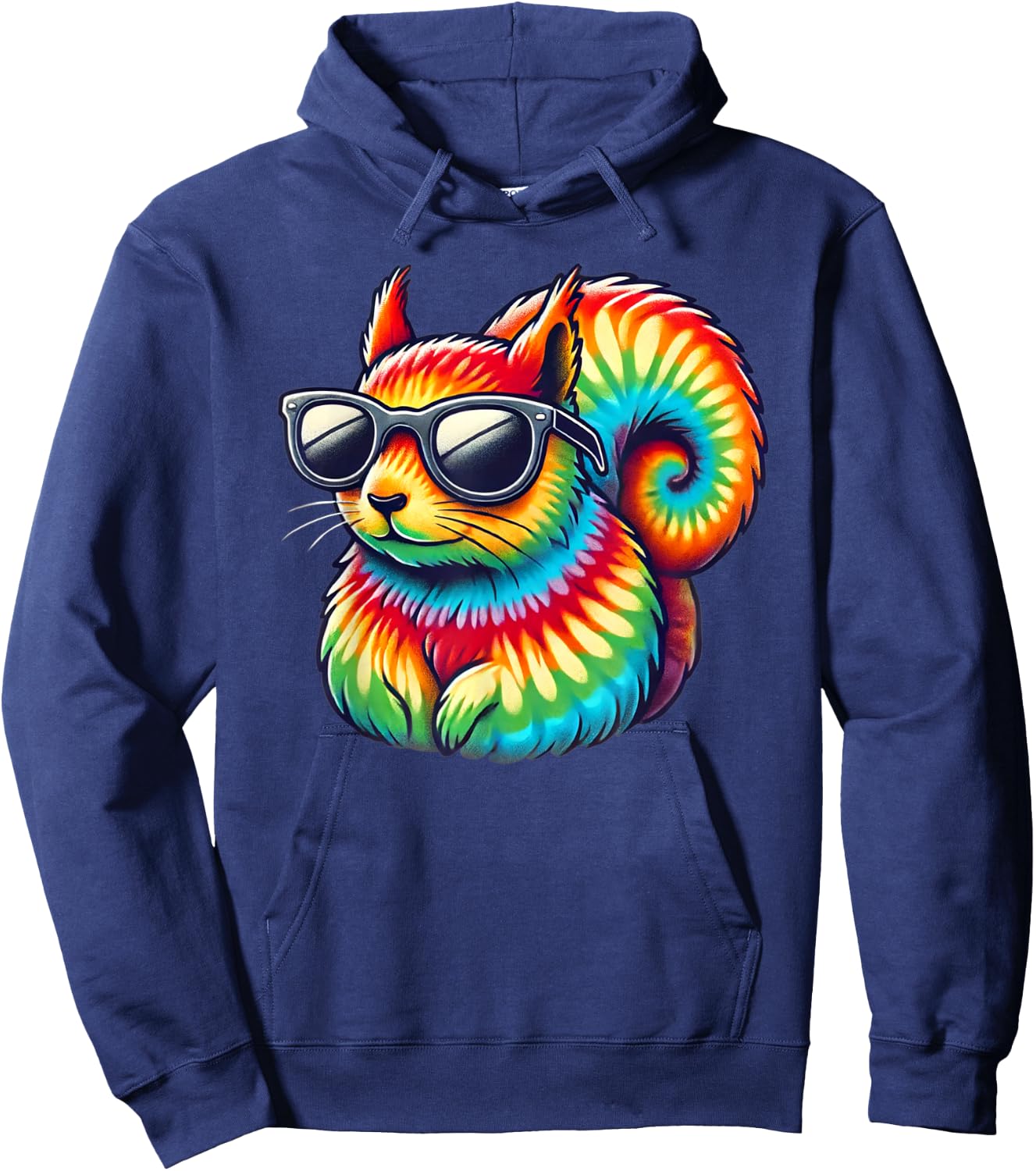 Tie Dye Art Sunglasses Squirrel Squirrels Hoodie - Hoodie | Navy