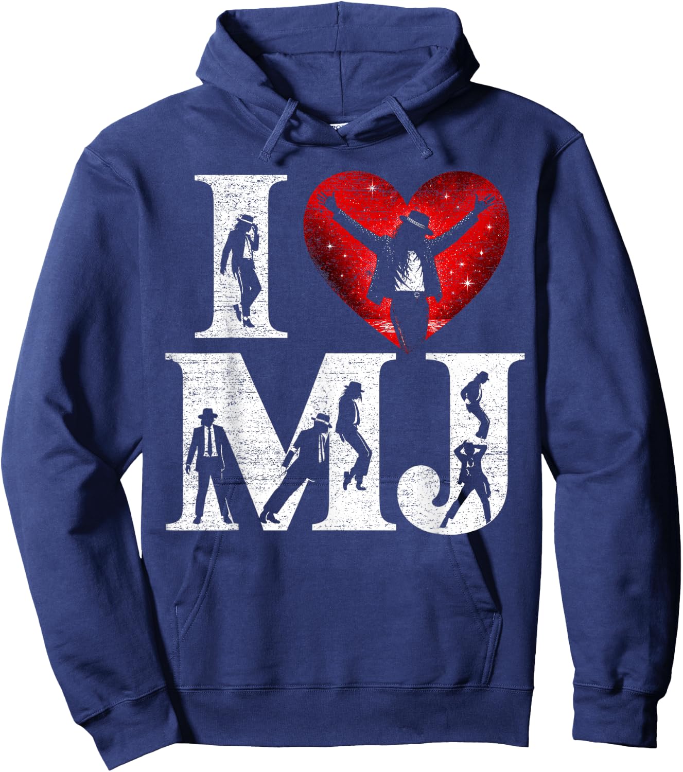 Retro I Love MJ Shirt, I Heart MJ Hoodie - Hoodie | Navy