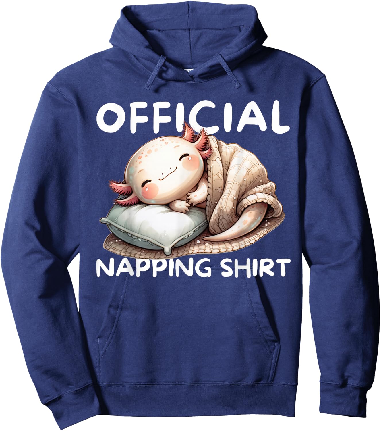 Axolotl Official Napping Pajamas Nightgown, Sleeping Pajamas Hoodie - Hoodie | Navy