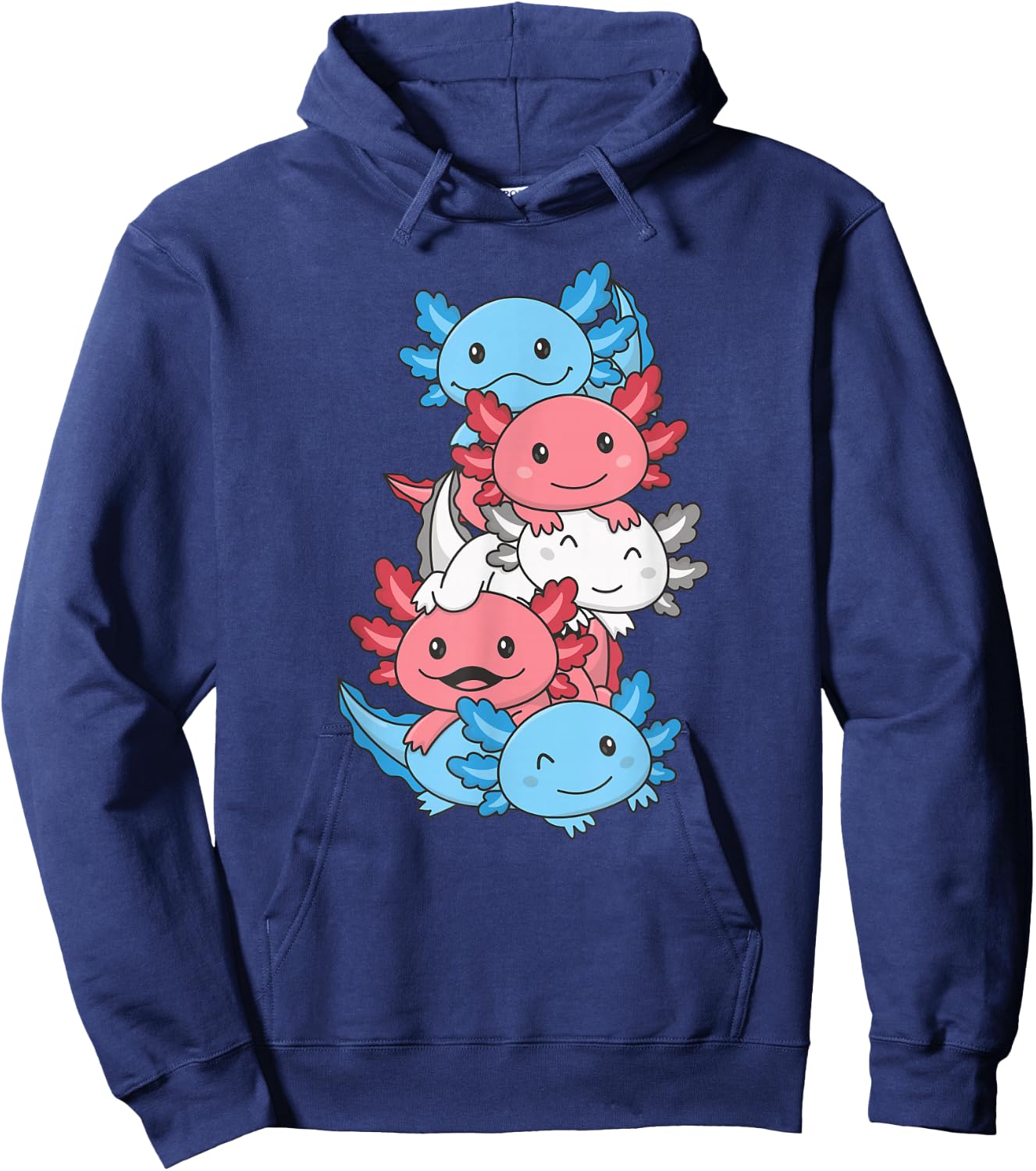 cute animals LGBTQ+ Pride Month Transgender Flagge Pride Monat LGBTQ Transgender Axolotl Schwarz Klein EU S Klassisch Kurzarm Hoodie - Hoodie | Navy