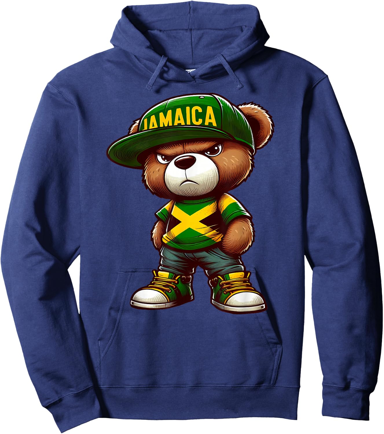Teddy Bear Jamaica Flag Jamaican Clothing Men & Women Hoodie - Hoodie | Navy