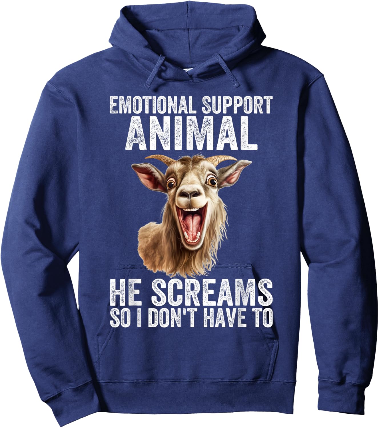 Screaming Goat Emotional Support Animal Goat Owner Raiser Hoodie - Hoodie | Navy