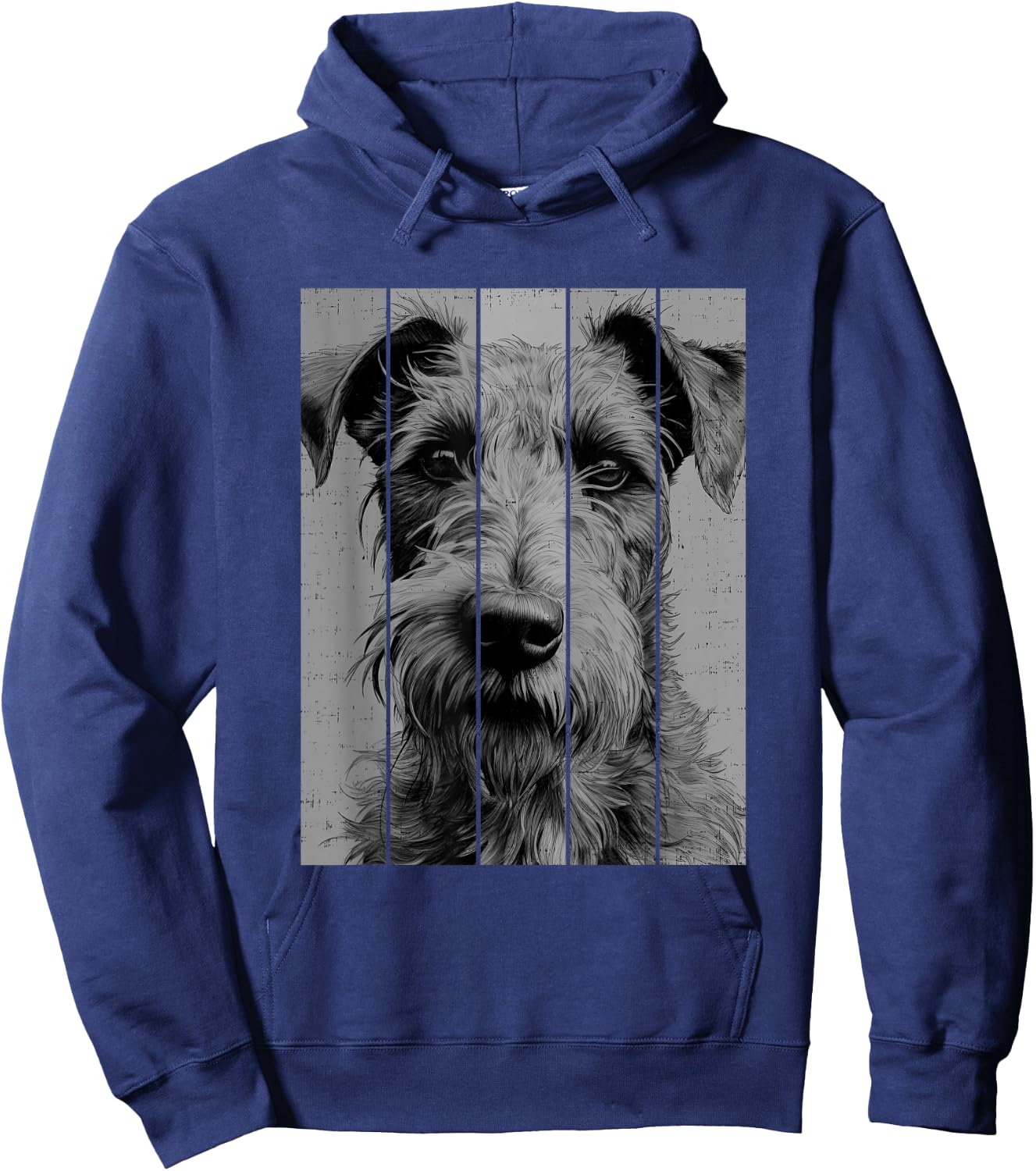 Cool Irish Terrier Portrait Black And White Style Hoodie - Hoodie | Navy