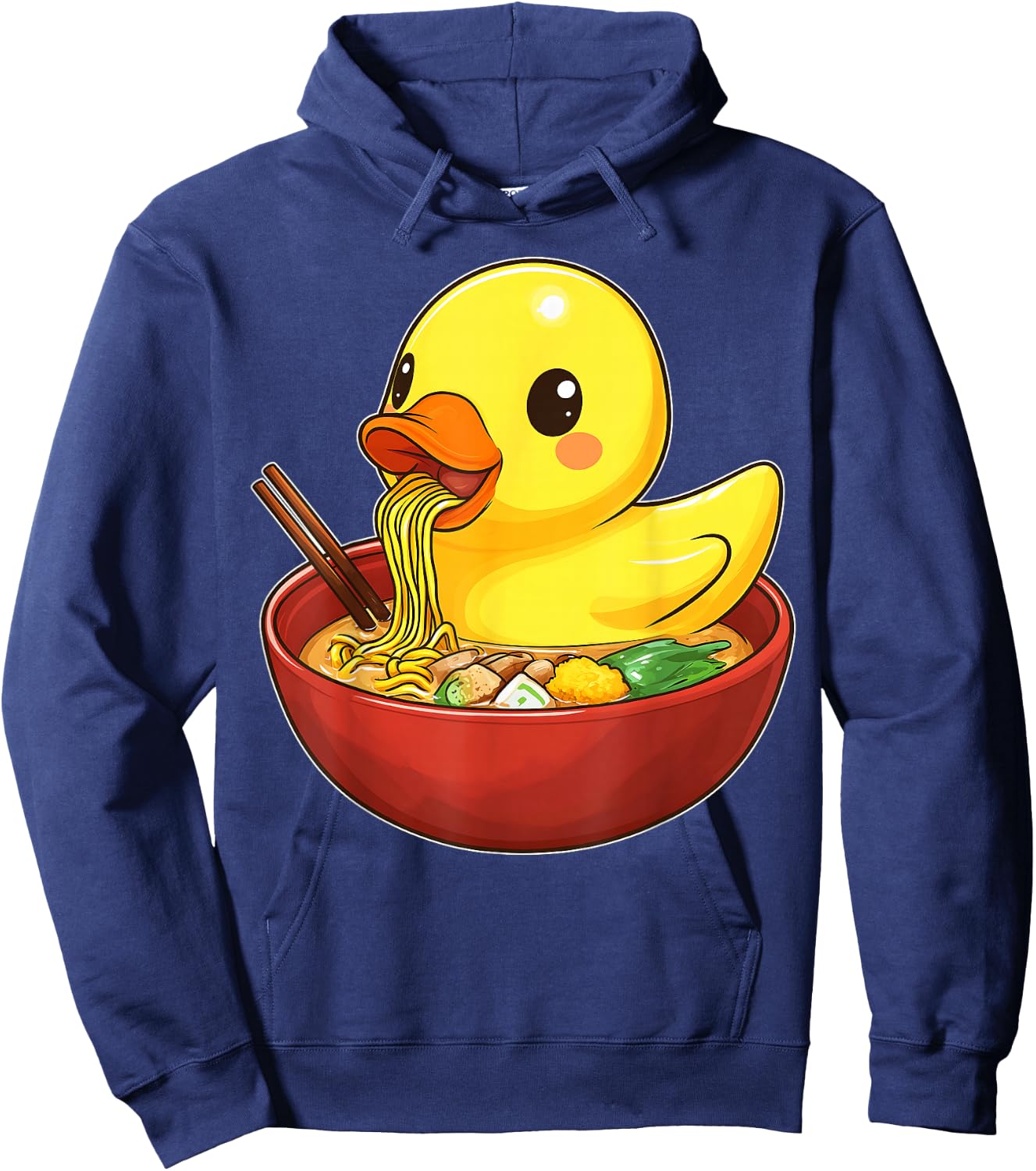 Rubber Duck Ducky Japanese Noodles Cute Kawaii Hoodie - Hoodie | Navy