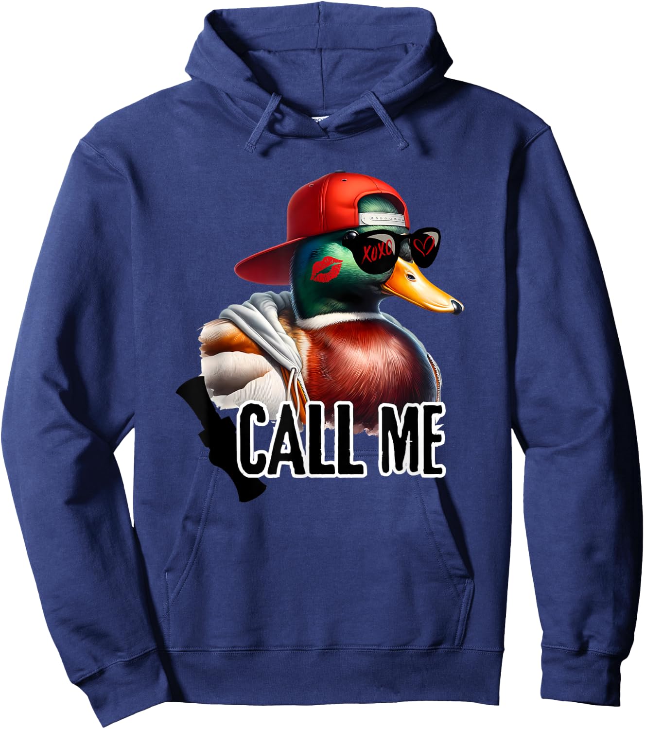 Call Me Mallard Duck Hunter Hunting Season Cute Duck Hunting Hoodie - Hoodie | Navy
