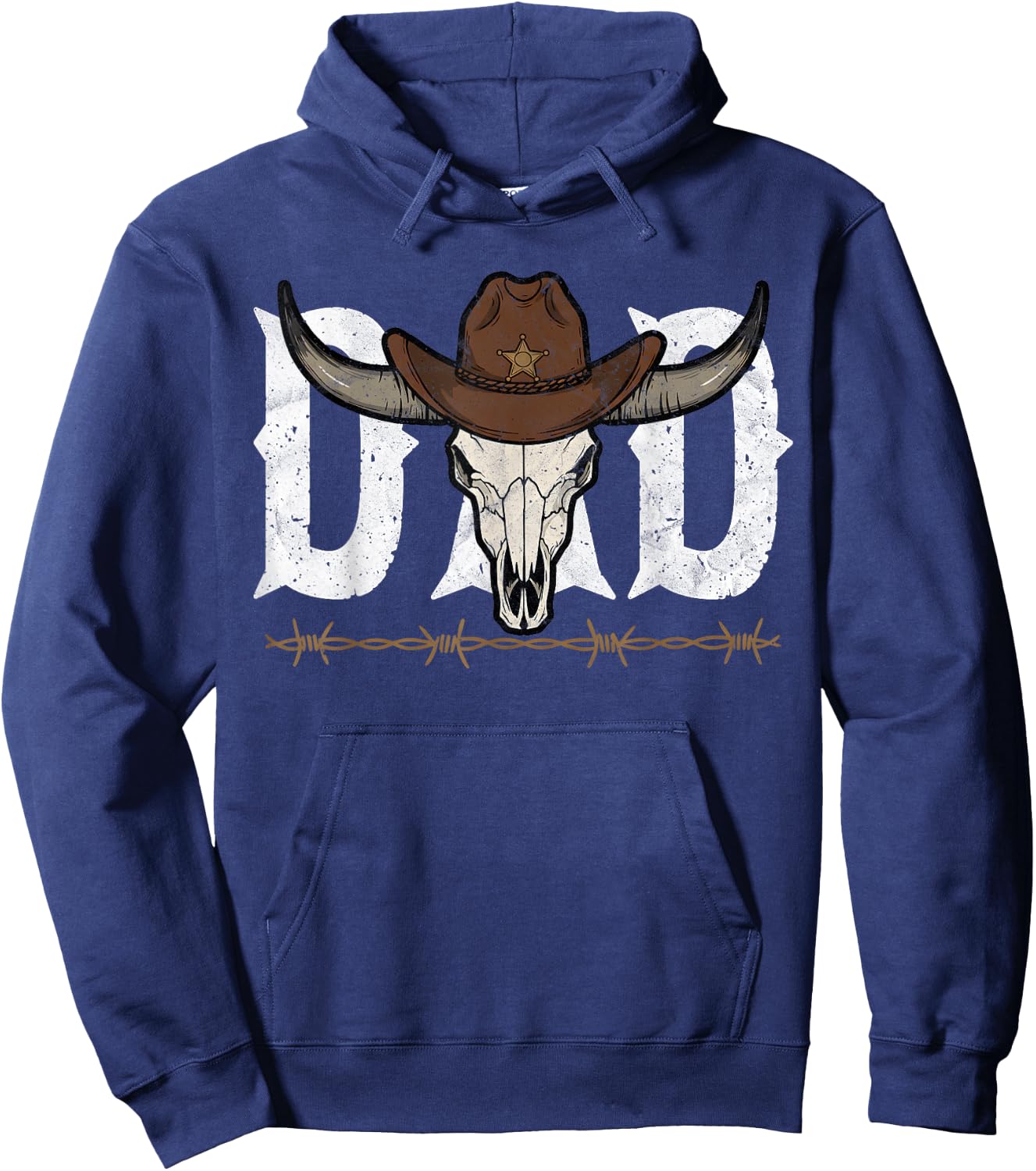 Dad Cowboy Western Rodeo Father's Day Birthday Retro Vintage Hoodie - Hoodie | Navy