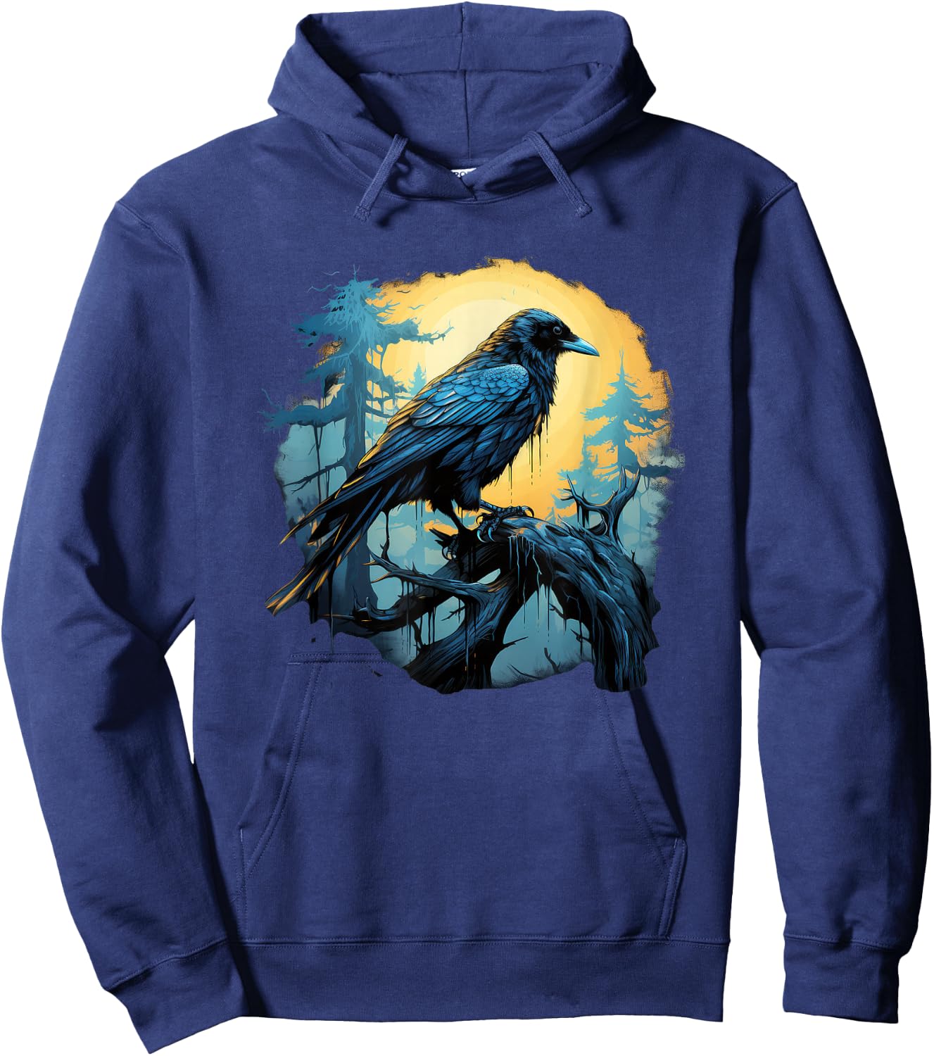 Captivating Raven Odin Myth Enshrouded in Nordic Lore Hoodie - Hoodie | Navy
