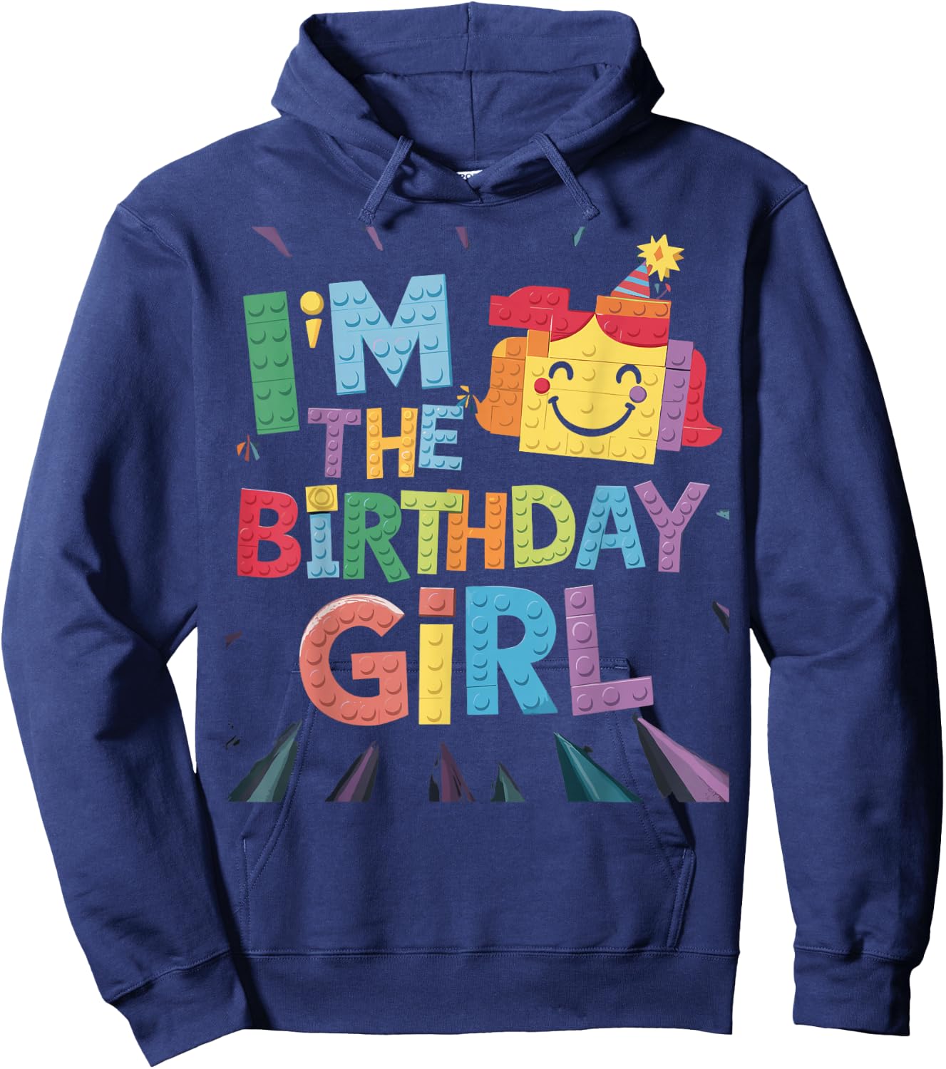 Im The Birthday Girl Building Brick Family Matching Hoodie - Hoodie | Navy