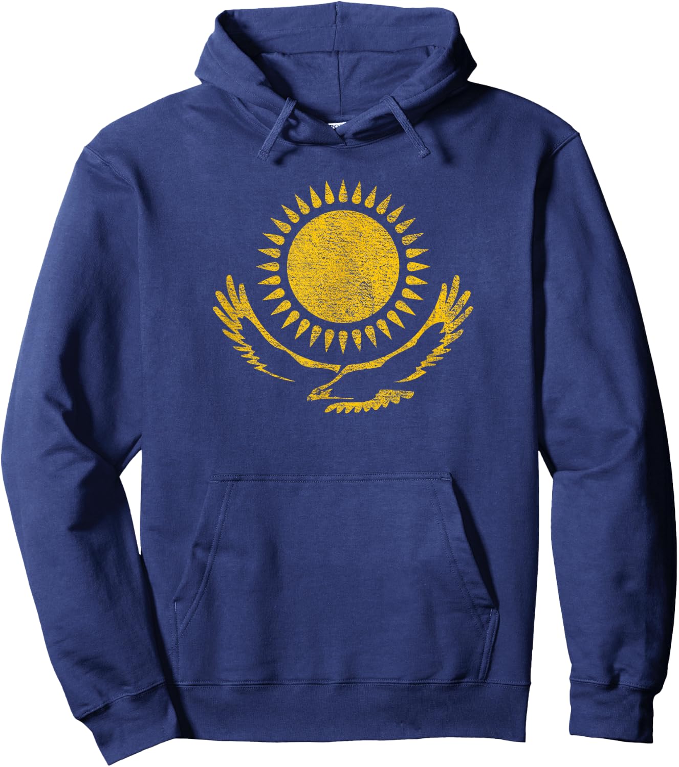 Kazakhstan National Flag Eagle and Sun Almaty Astana Hoodie - Hoodie | Navy
