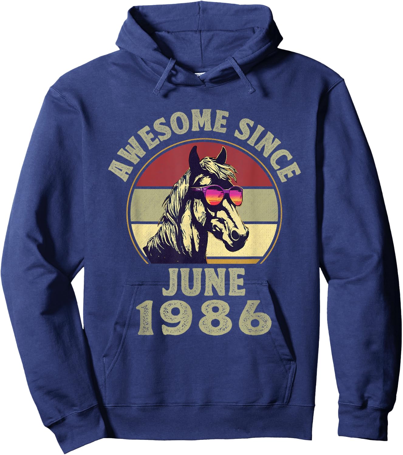 Awesome Since June 1986 36th Birthday Horse Lovers Hoodie - Hoodie | Navy