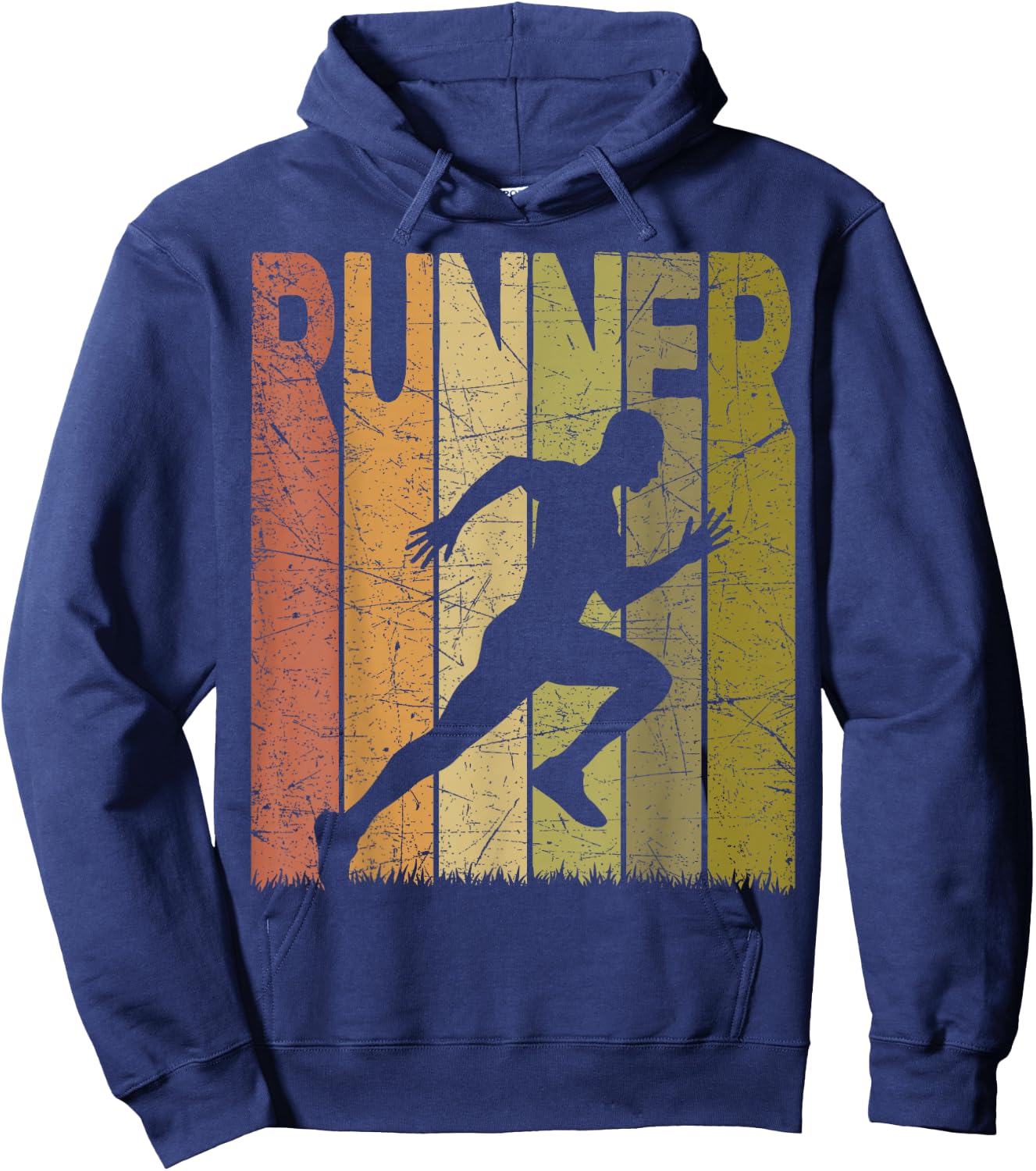 Runner Vintage Running Retro Jogger Running Lover Hoodie - Hoodie | Navy