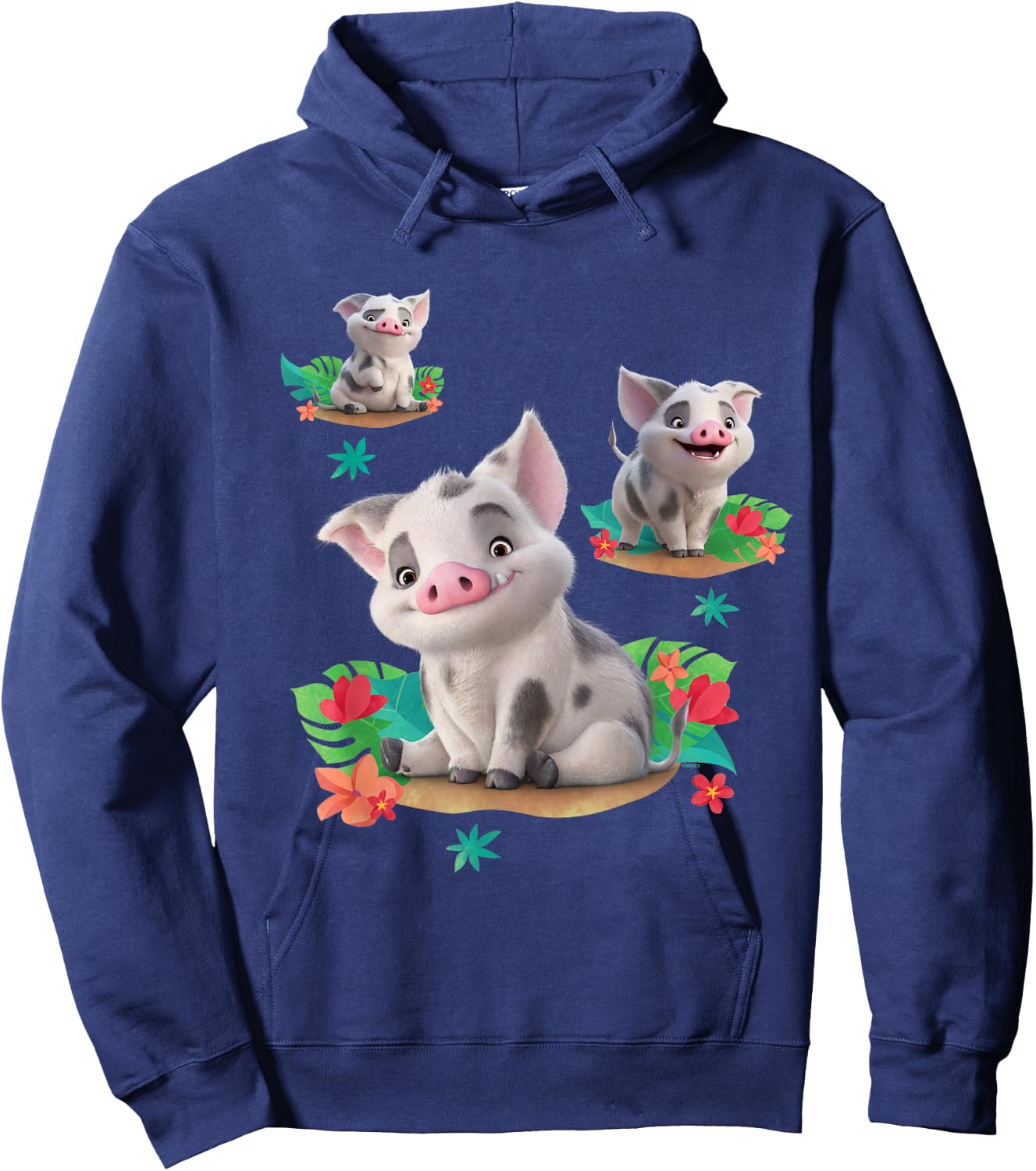 Disney Moana 2 Pua the Pig Cute Character Poses , Black, S Hoodie - Hoodie | Navy