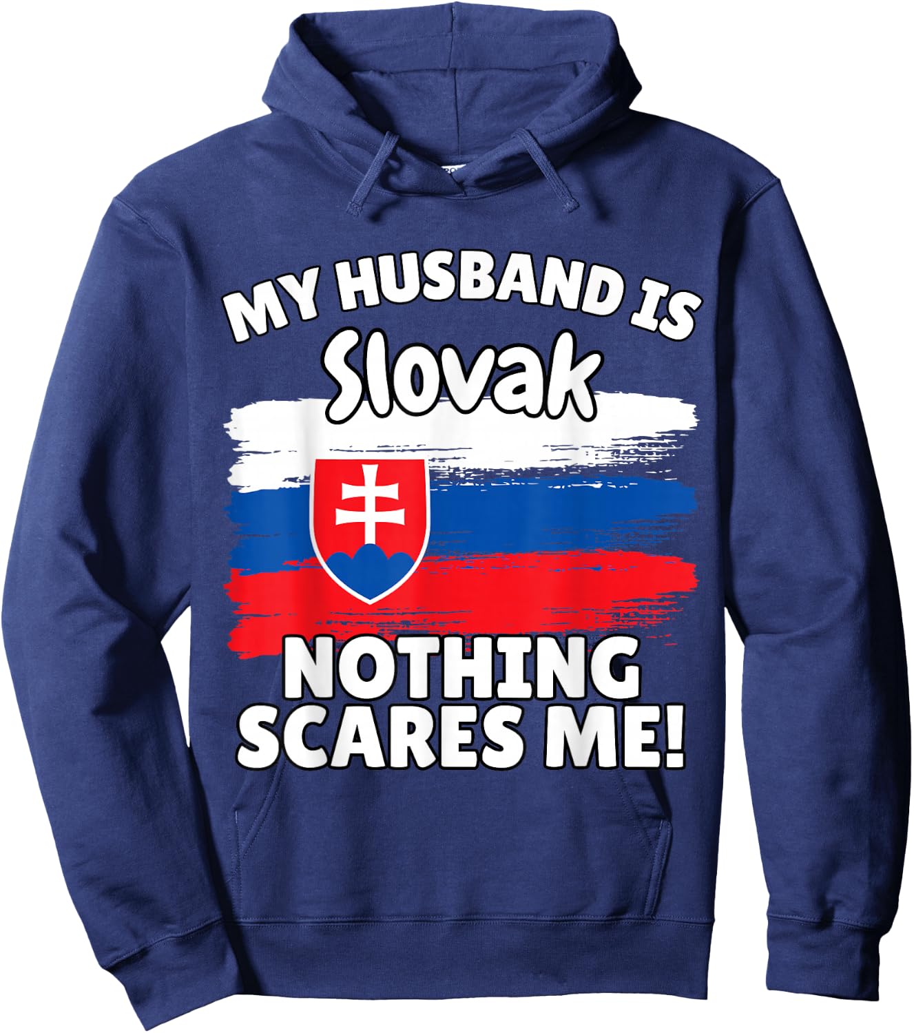 My Husband is Slovak Funny Slovakia Flag Gift Wife Hoodie - Hoodie | Navy