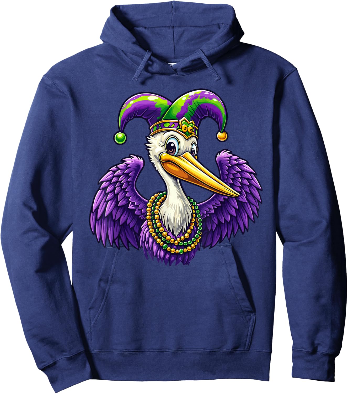 Mardi Gras Pelican Louisiana Parade Animal Lover Hoodie - Hoodie | Navy