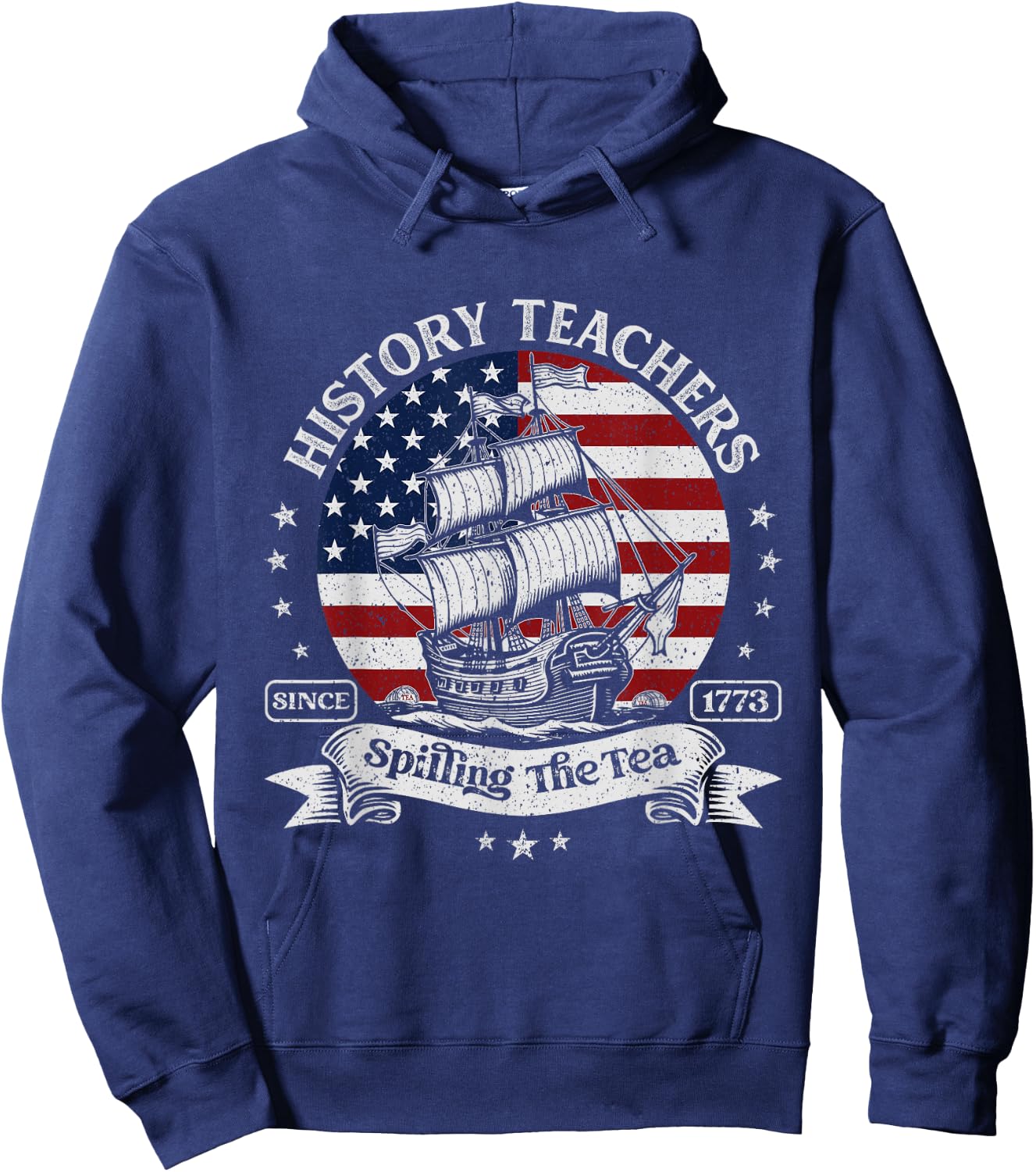 Funny US History Teacher Spilling The Tea Since 1773 Vintage Hoodie - Hoodie | Navy